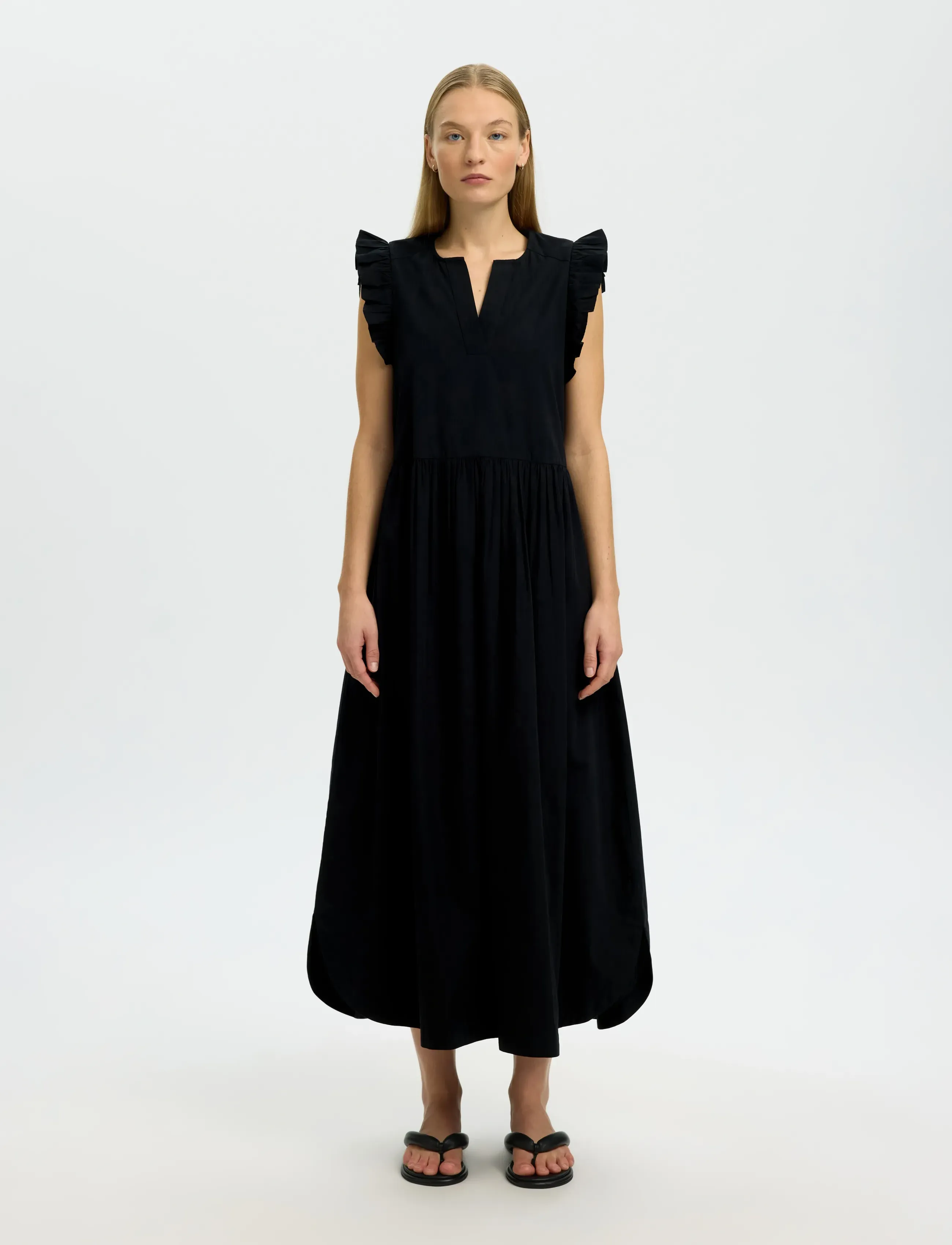 Selected SLWBLAIR-IDA REGULAR SL LONG DRESS NOOS - Clothing - BLACK / black