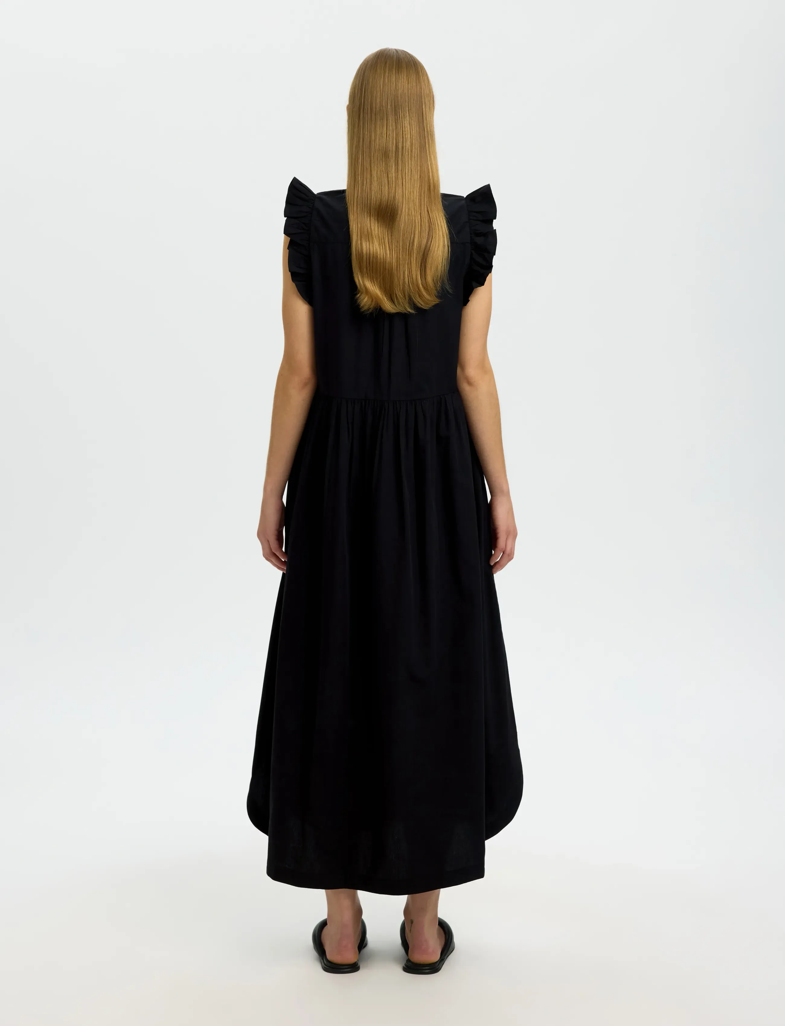 Selected - SLWBLAIR-IDA REGULAR SL LONG DRESS NOOS - sommerkleider - black - 2