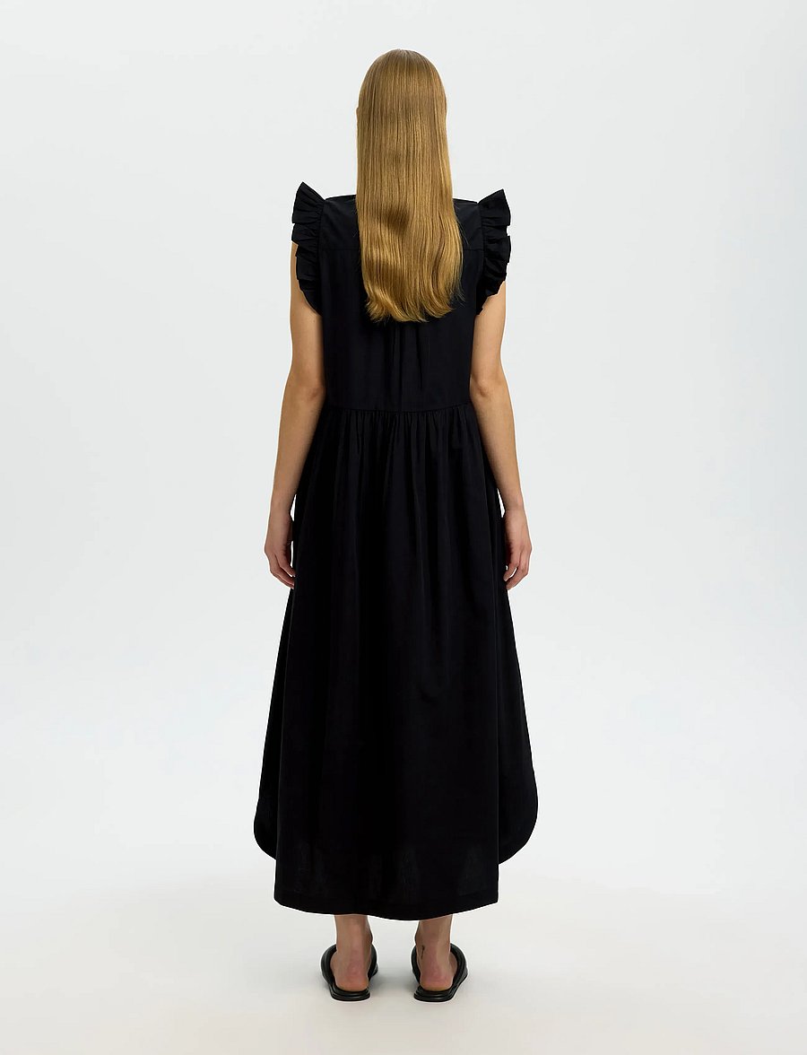 Selected - SLWBLAIR-IDA REGULAR SL LONG DRESS NOOS - sommerkleider - black - 2