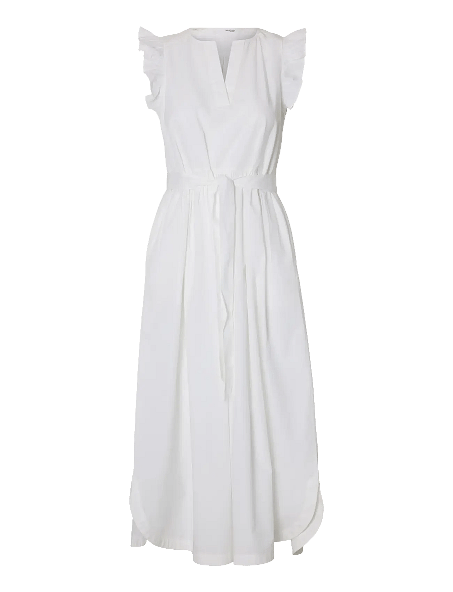 Selected - SLWBLAIR-IDA REGULAR SL LONG DRESS NOOS - sommerkjoler - bright white - 1