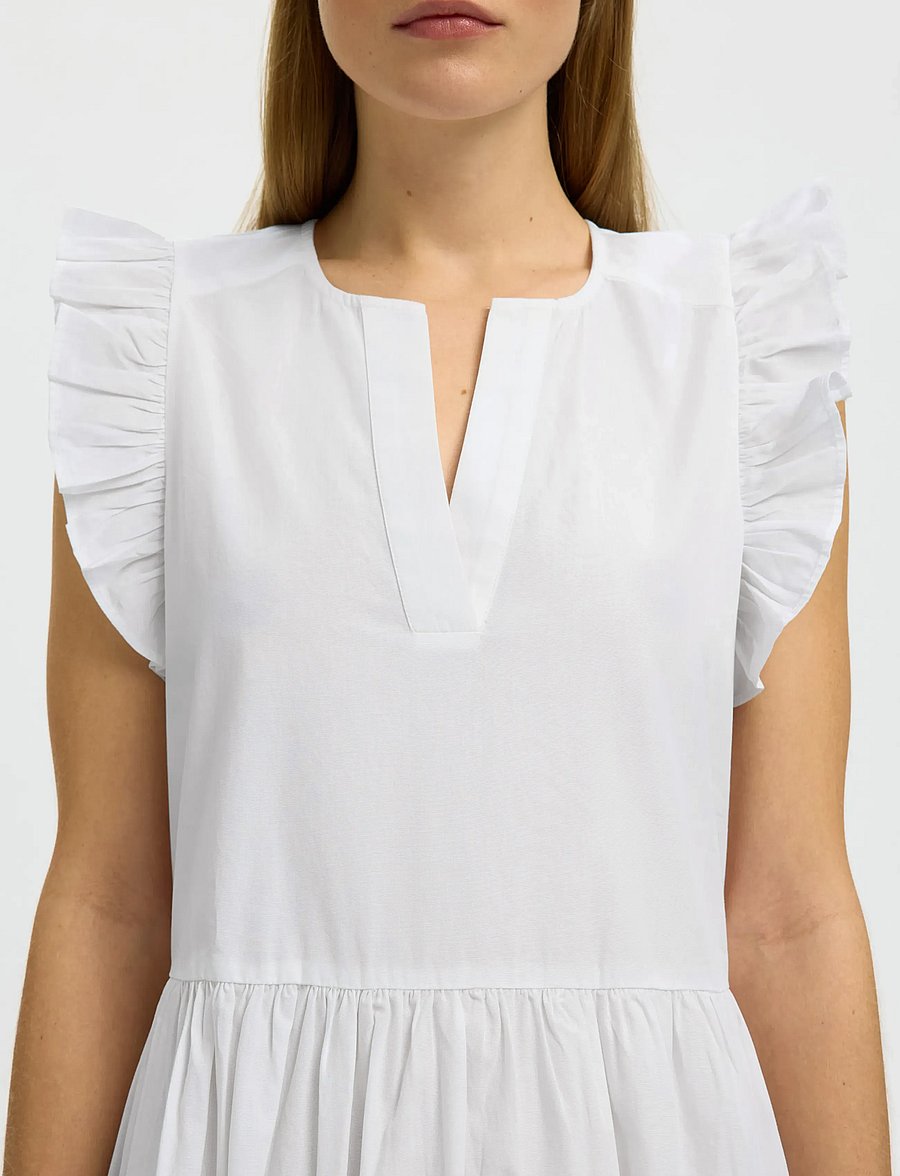 Selected - SLWBLAIR-IDA REGULAR SL LONG DRESS NOOS - sommerkleider - bright white - 4