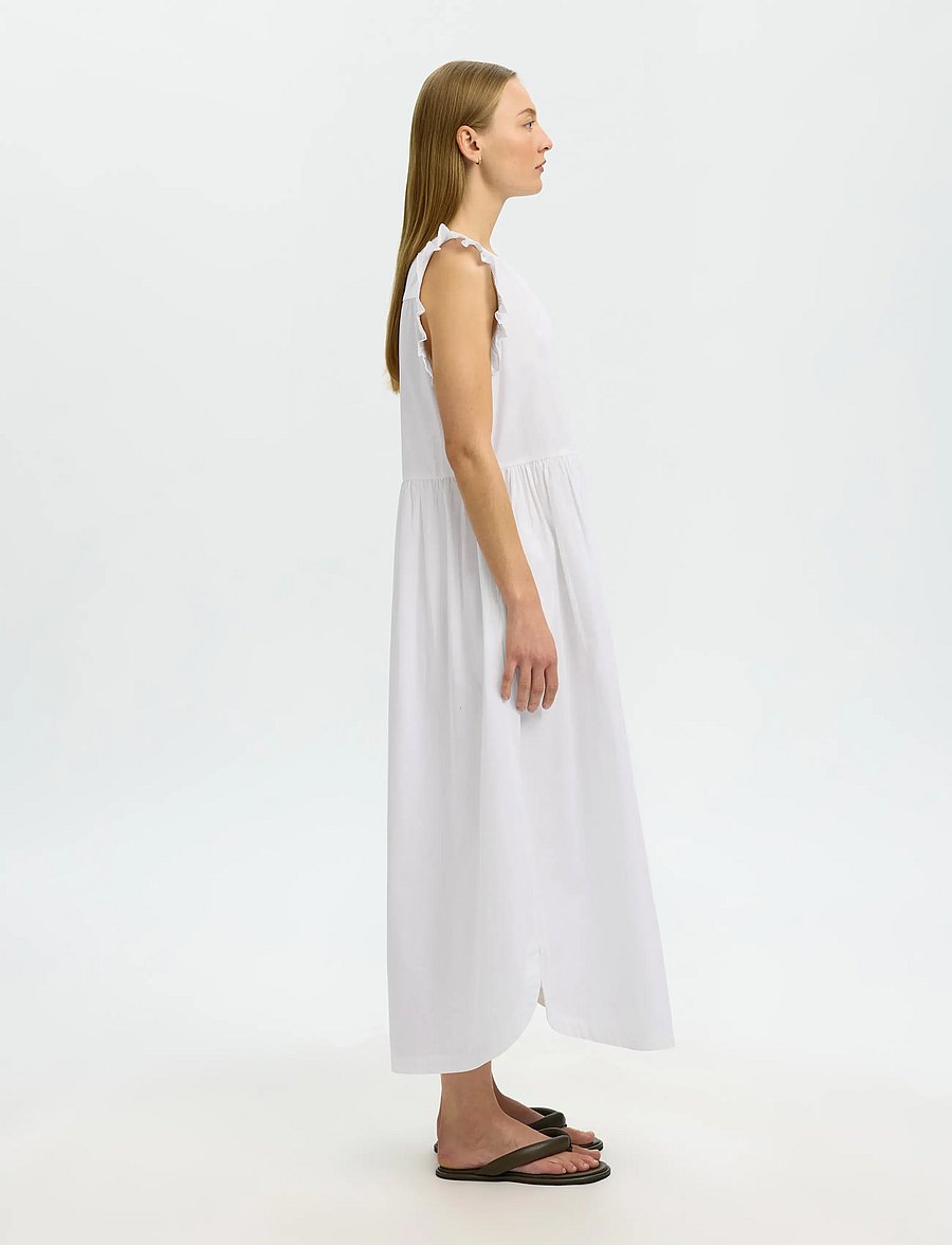 Selected - SLWBLAIR-IDA REGULAR SL LONG DRESS NOOS - sommerkjoler - bright white - 5