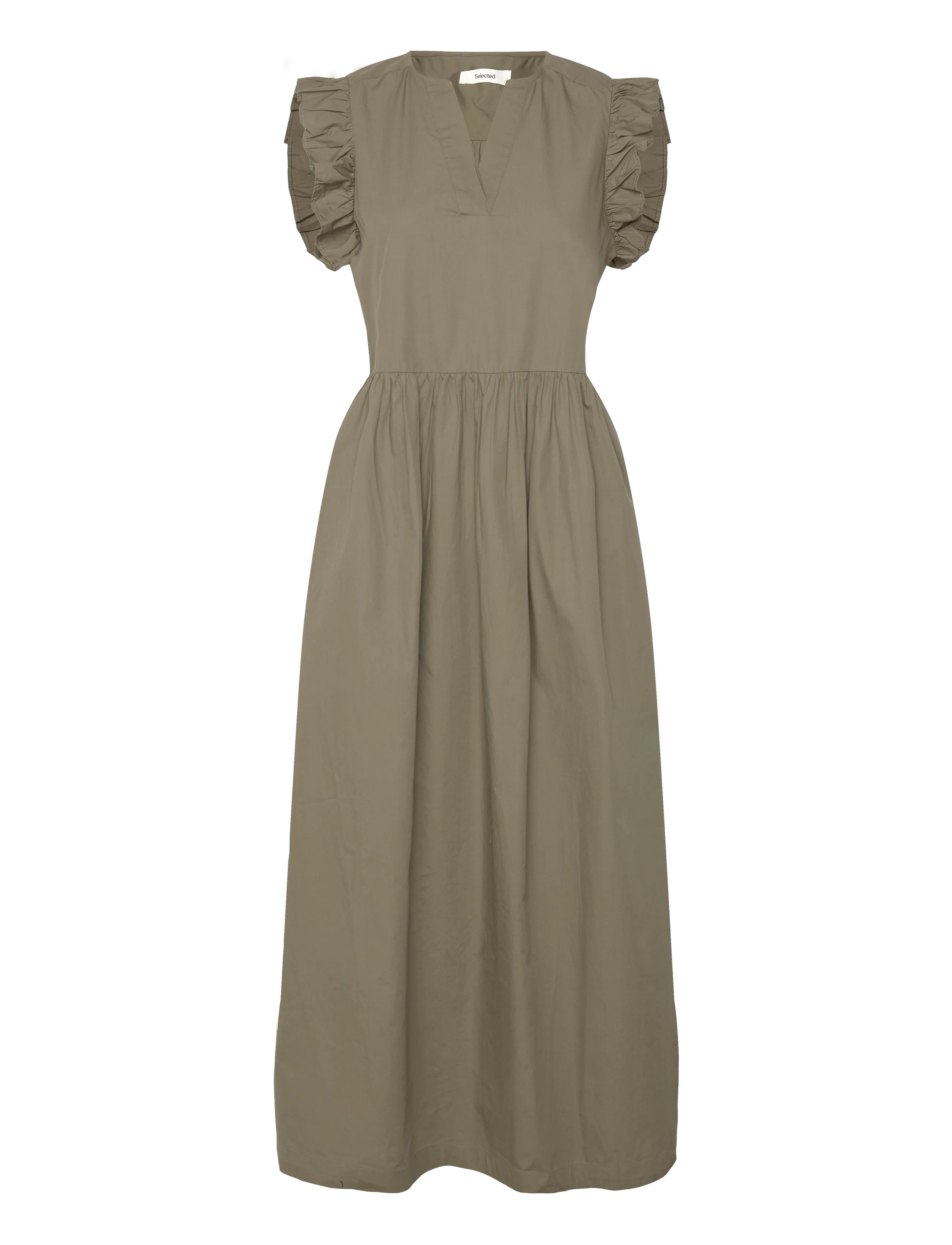 Selected - SLWBLAIR-IDA REGULAR SL LONG DRESS NOOS - sommerkleider - deep lichen green - 2