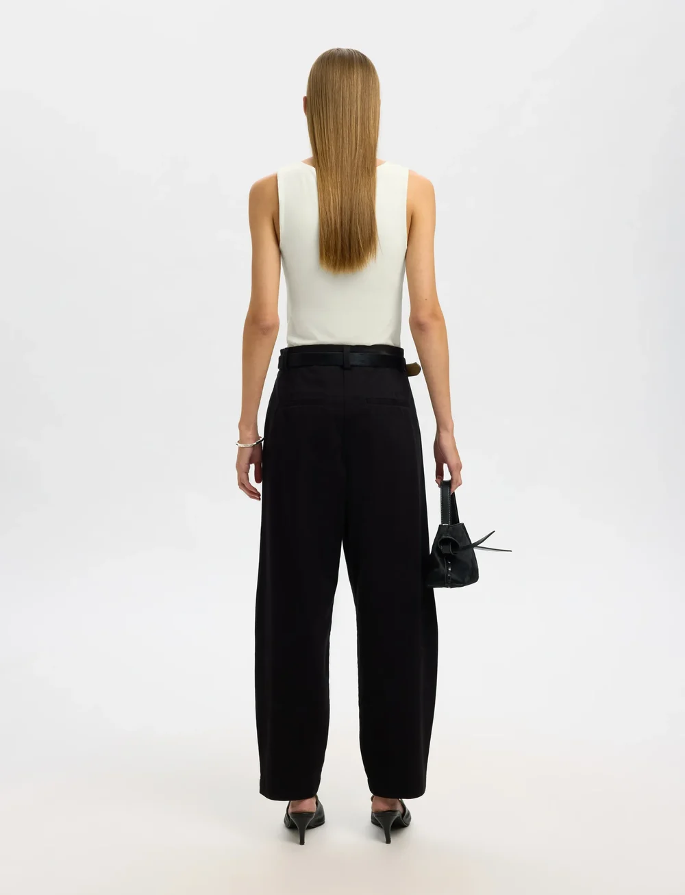 Selected - SLFMANJA SL REVERSIBLE TOP NOOS - linnen - snow white - 2