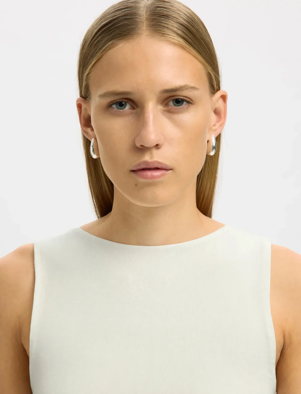 Selected - SLFMANJA SL REVERSIBLE TOP NOOS - linnen - snow white - 3