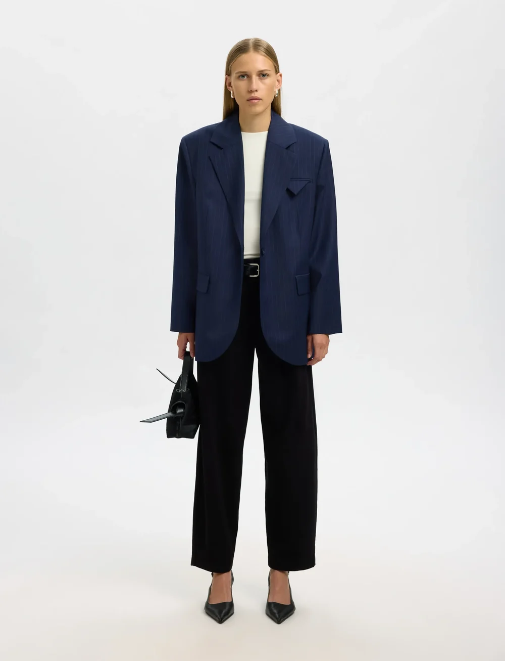 Selected - SLFMANJA SL REVERSIBLE TOP NOOS - linnen - snow white - 4