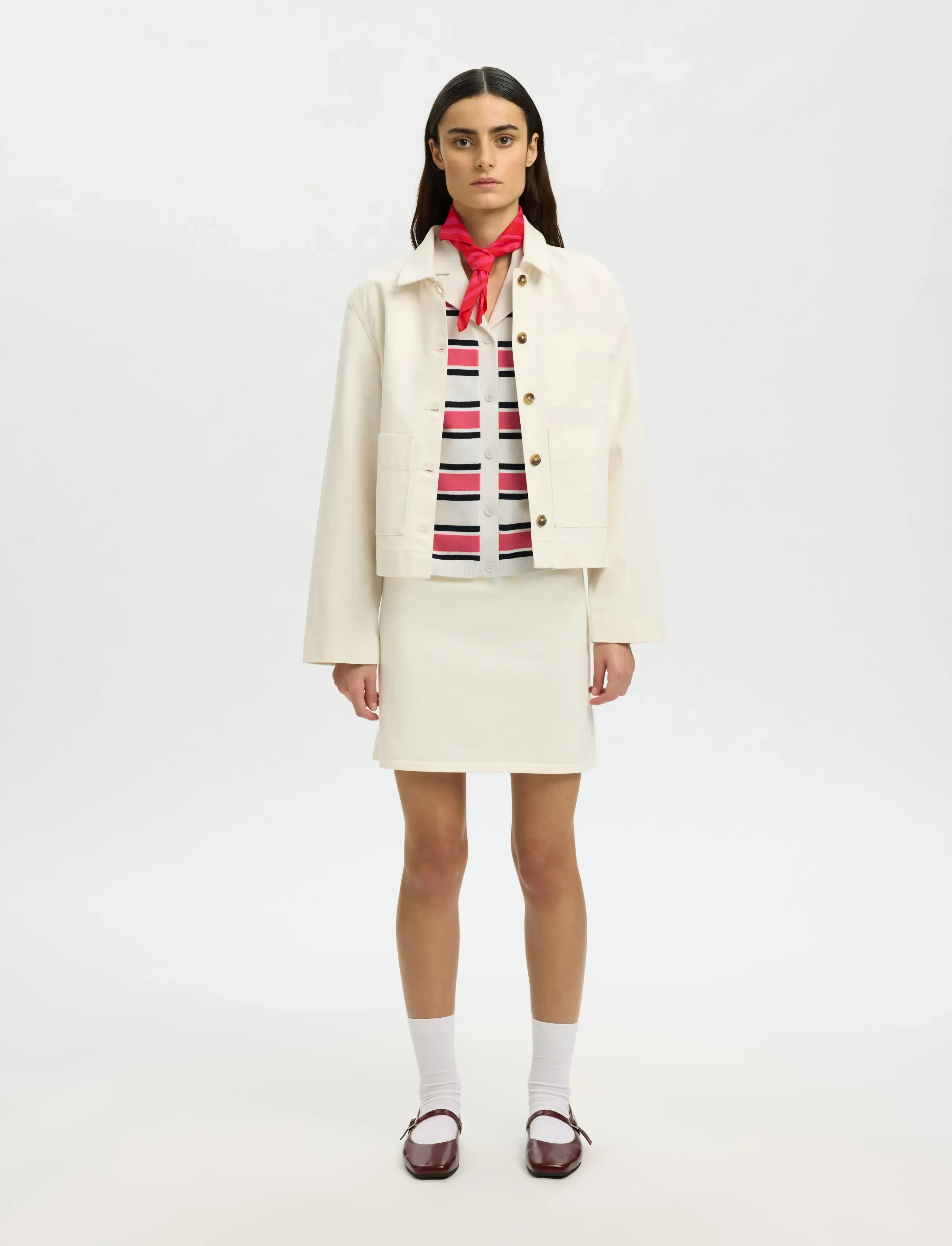 Slfamour Ss Knit Polo Cardigan 5