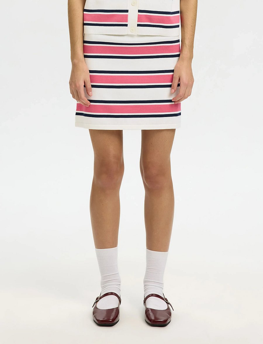 Selected - SLFAMOUR HW SHORT SKIRT - gebreide rokken - egret - 0