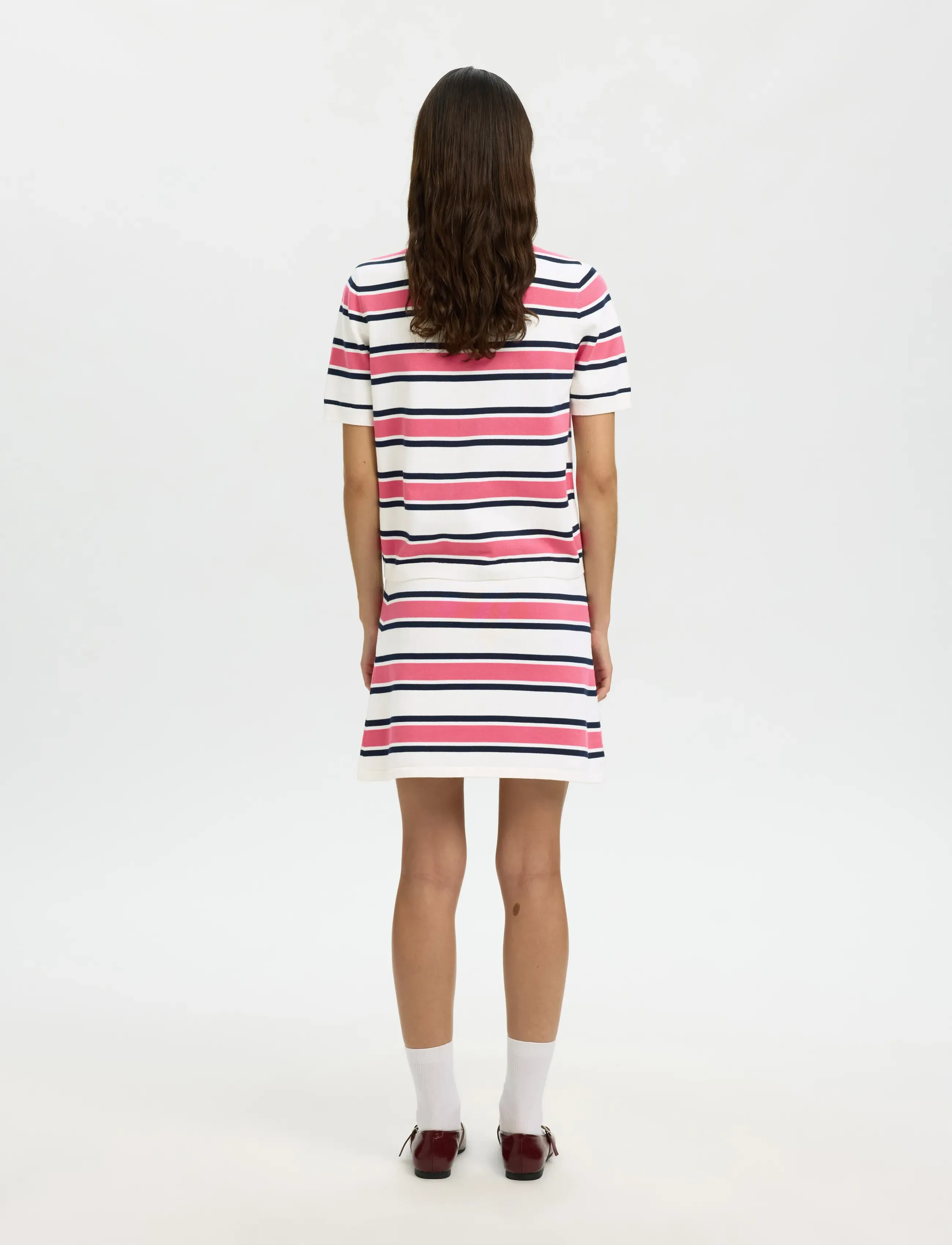 Selected - SLFAMOUR HW SHORT SKIRT - strickröcke - egret - 2