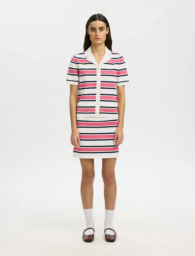 Selected - SLFAMOUR HW SHORT SKIRT - strickröcke - egret - 3