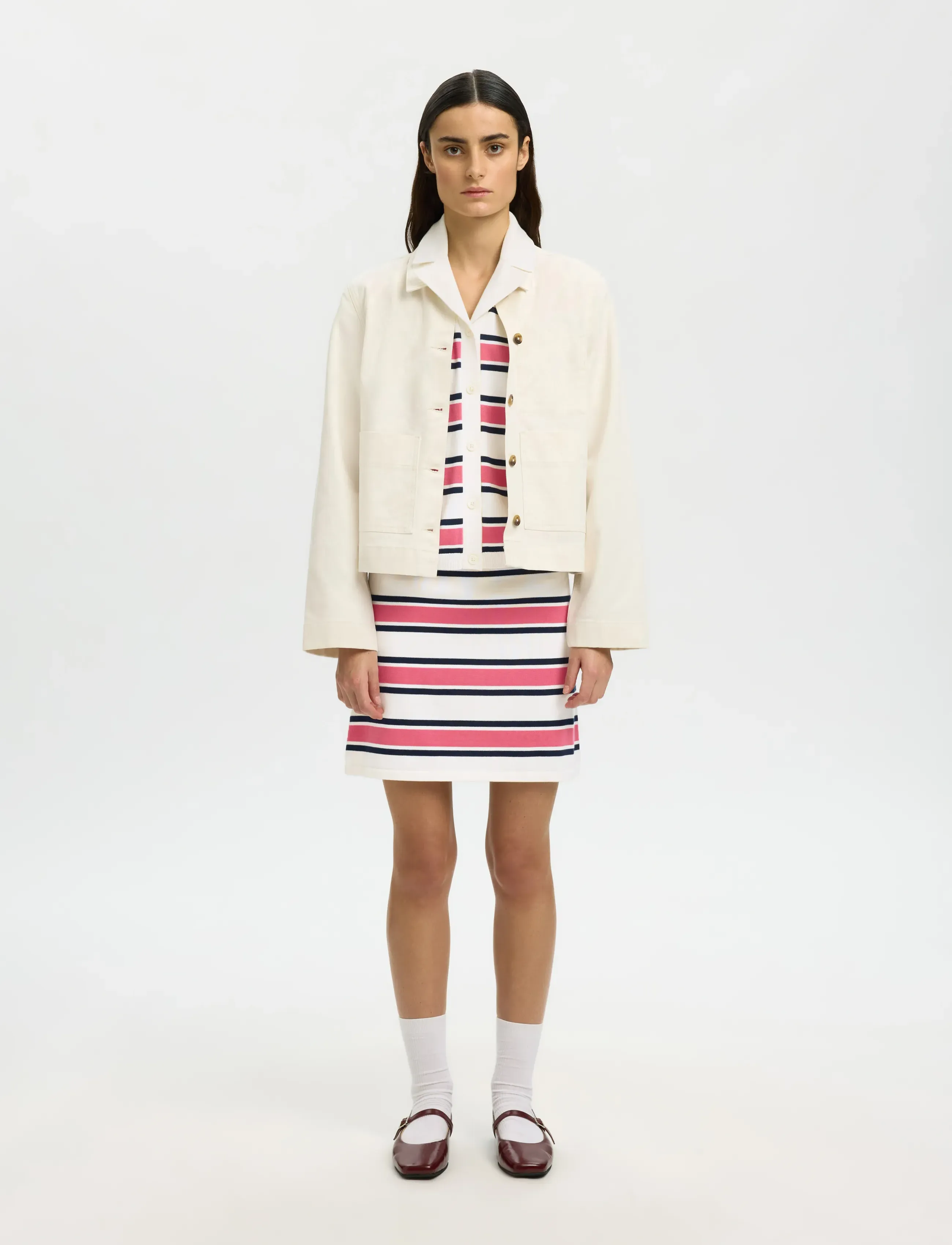 Selected - SLFAMOUR HW SHORT SKIRT - strickröcke - egret - 5