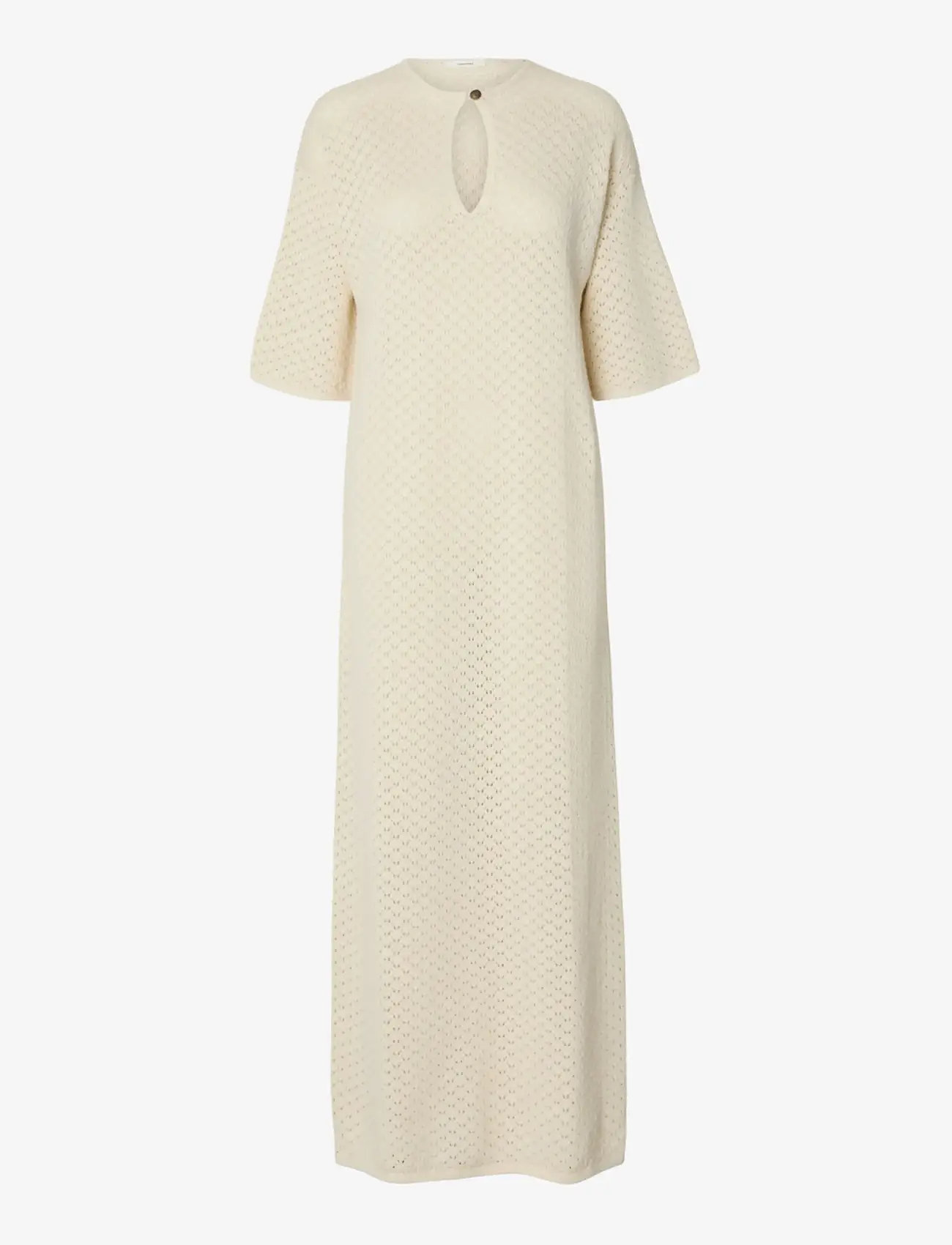 Selected - SLFIVY 2/4 KNIT STRUCTURE DRESS - kootud kleidid - birch - 0
