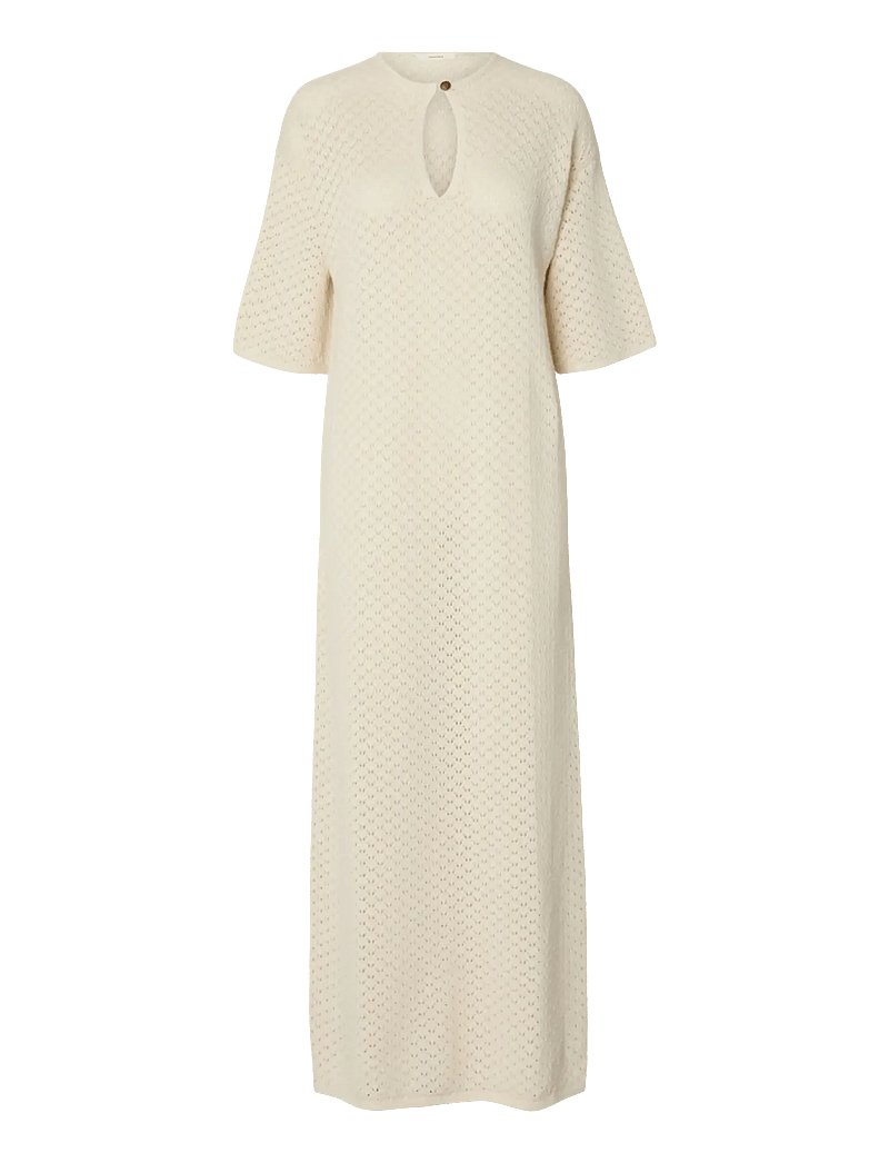 Selected - SLFIVY 2/4 KNIT STRUCTURE DRESS - kootud kleidid - birch - 0