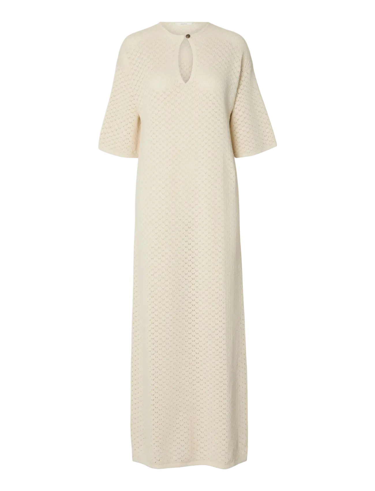Selected SLFIVY 2/4 KNIT STRUCTURE DRESS - Kleider - BIRCH / cream