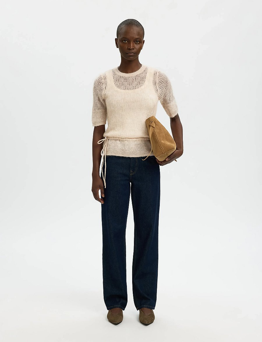 Selected - SLFMAYER 2/4 KNIT O-NECK - pullover - birch - 5