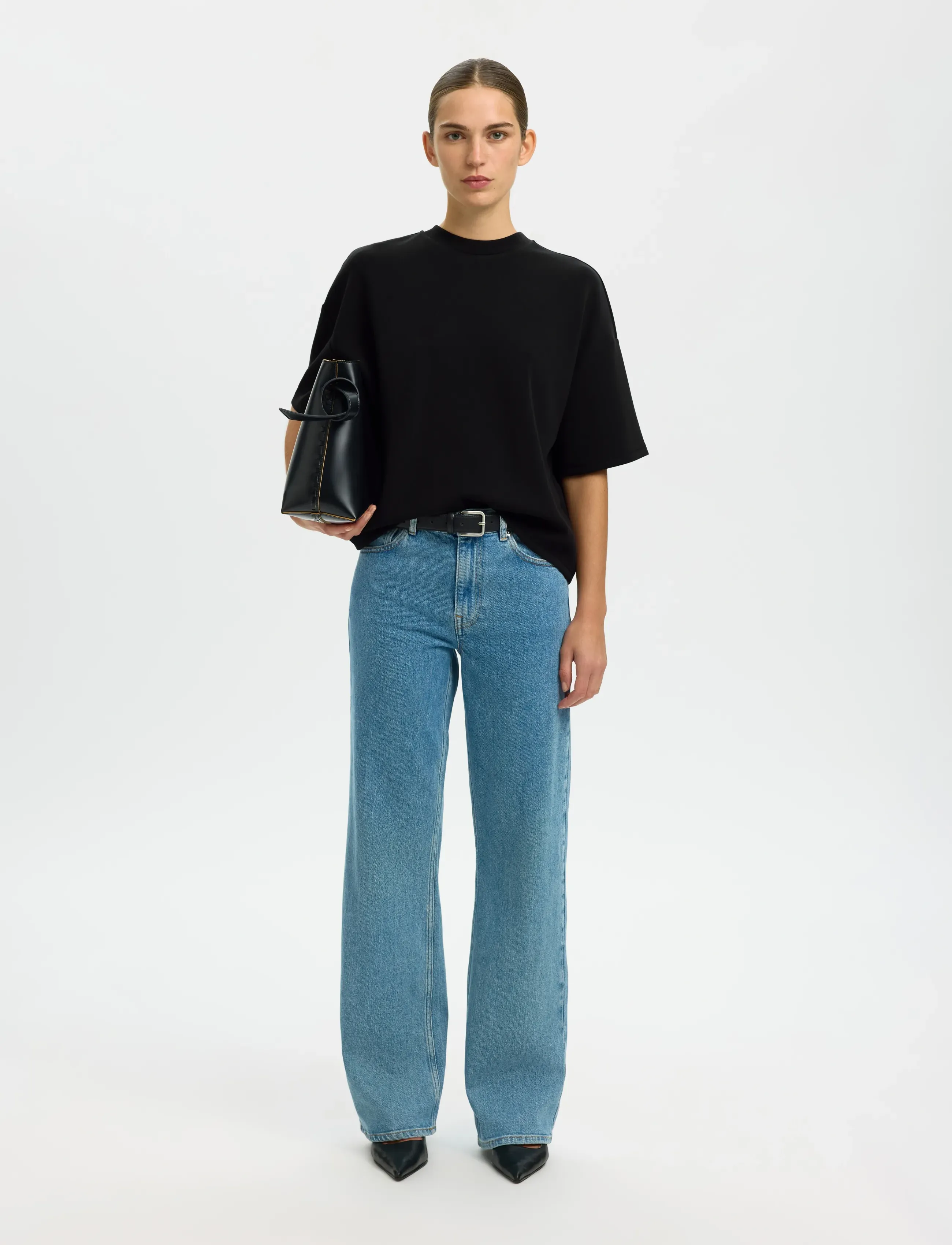 Selected - SLWOVERSIZED TENNY TEE NOOS - t-shirts - black - 3