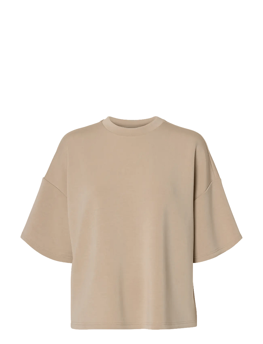 Selected - SLWOVERSIZED TENNY TEE NOOS - t-shirts - pure cashmere - 1