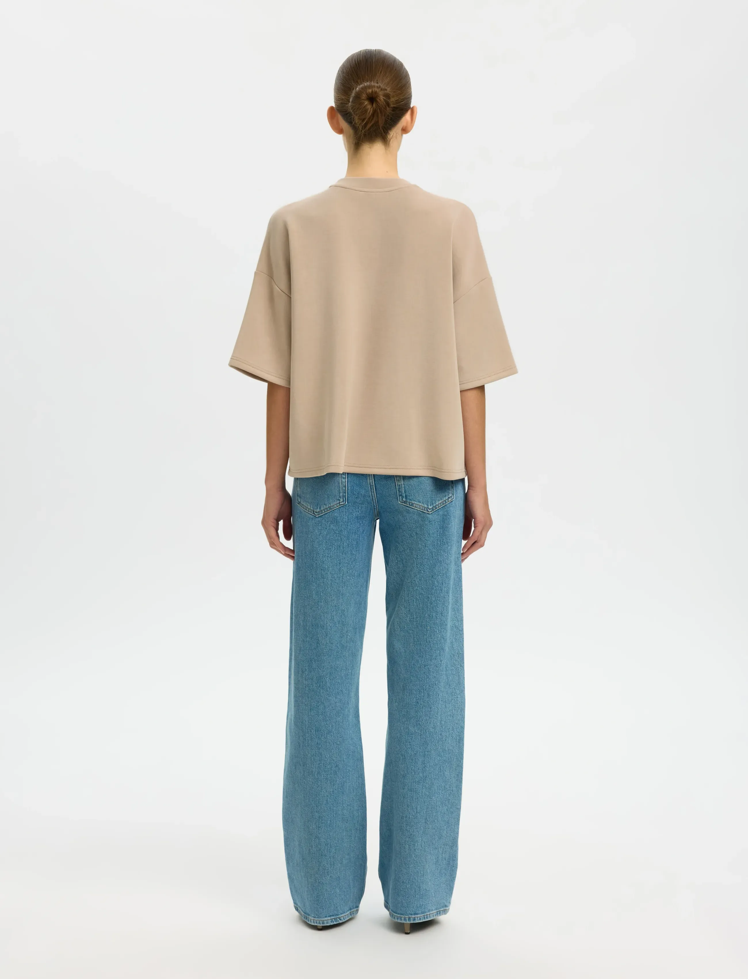Selected - SLWOVERSIZED TENNY TEE NOOS - t-shirts - pure cashmere - 2
