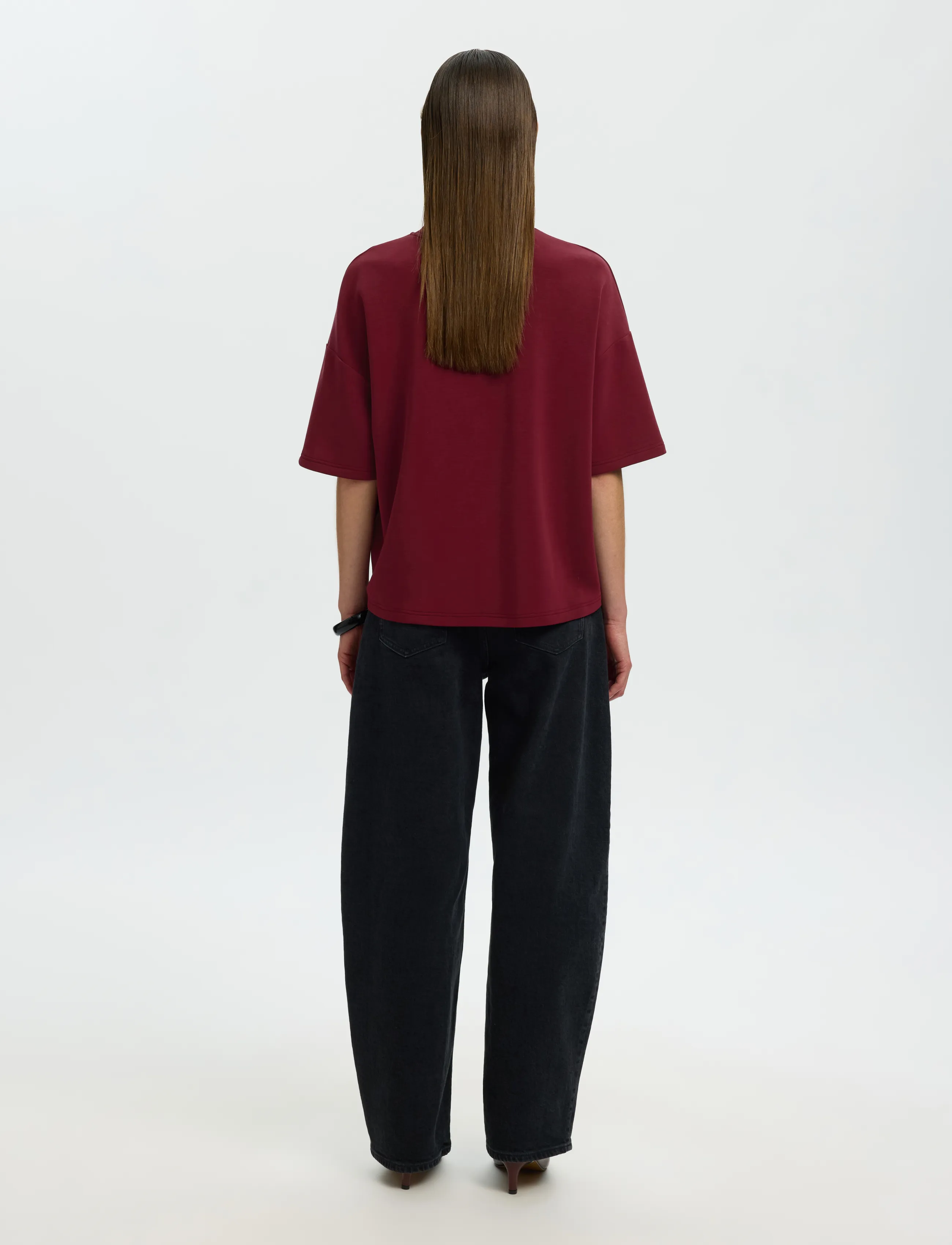 Selected - SLWOVERSIZED TENNY TEE NOOS - t-shirts - tawny port - 2