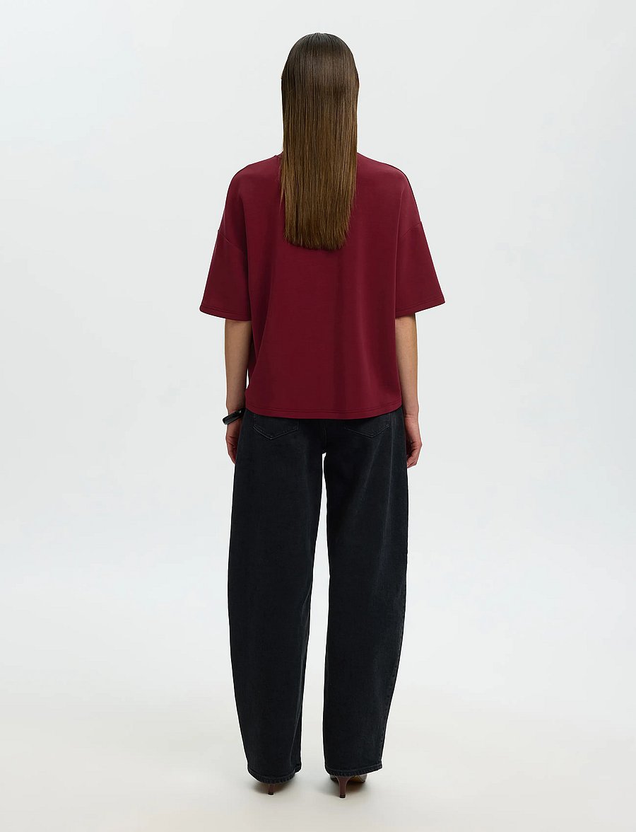 Selected - SLWOVERSIZED TENNY TEE NOOS - t-särgid - tawny port - 2
