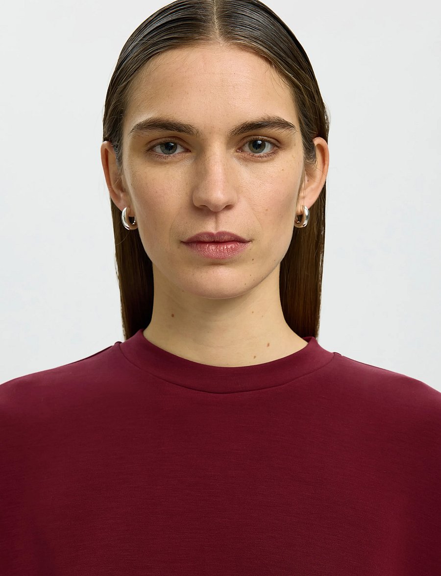 Selected - SLWOVERSIZED TENNY TEE NOOS - t-särgid - tawny port - 4
