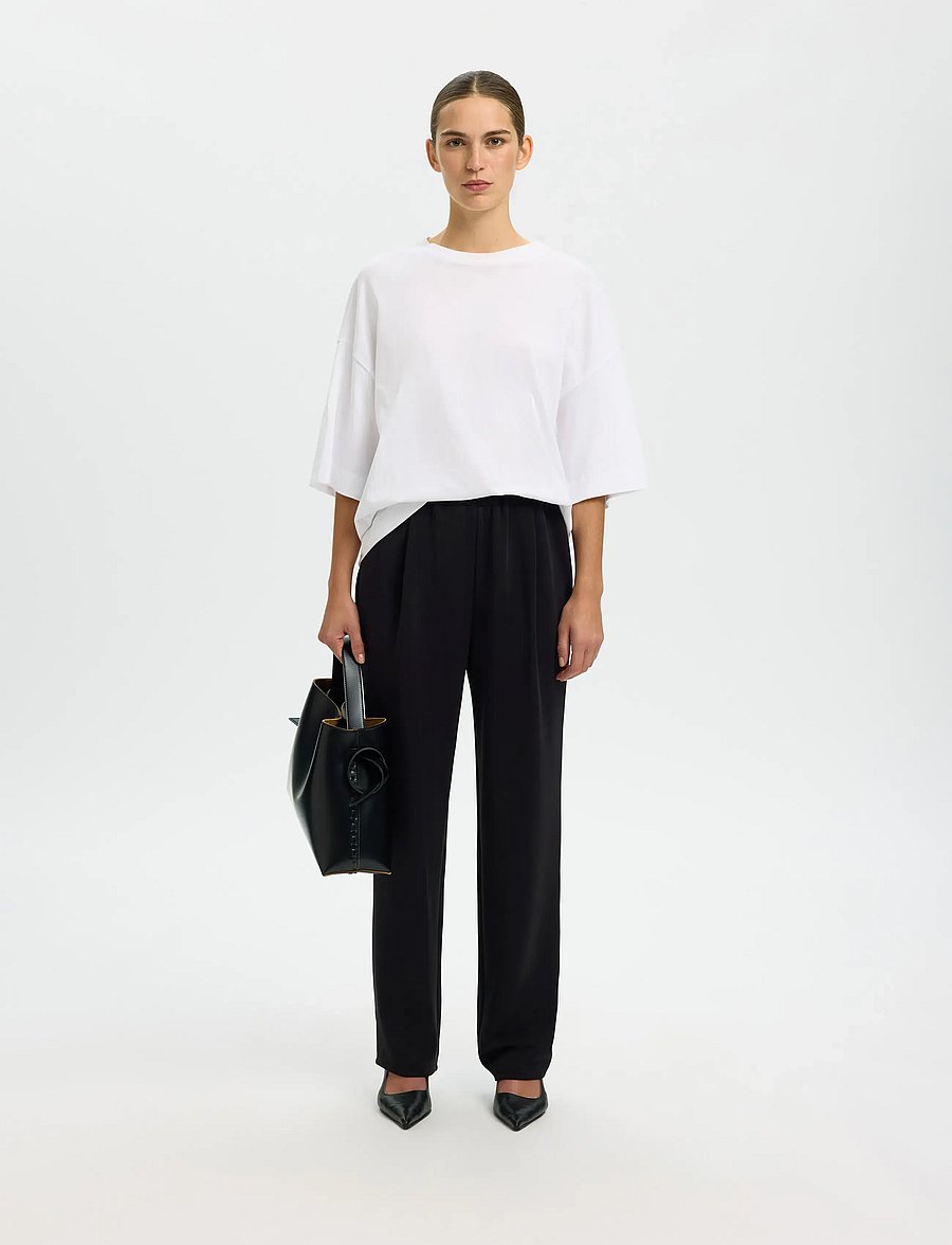 Selected - SLWTENNY HW PANT NOOS - igapäevane stiil - black - 3