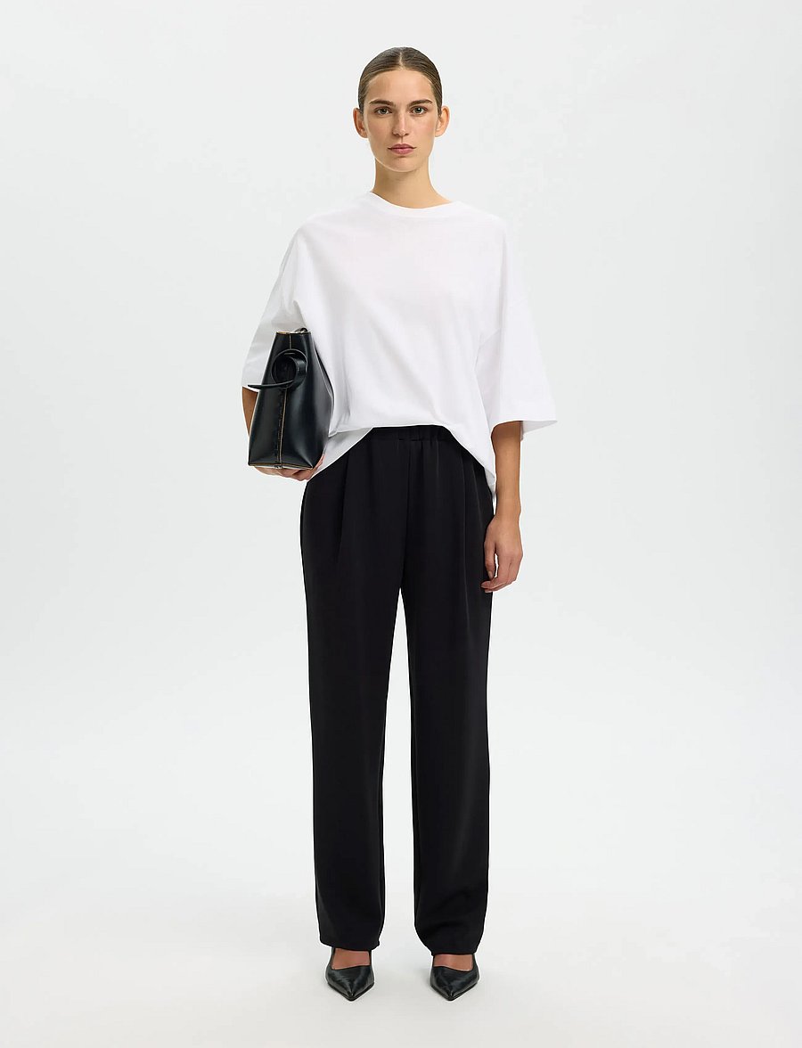 Selected - SLWTENNY HW PANT NOOS - igapäevane stiil - black - 5
