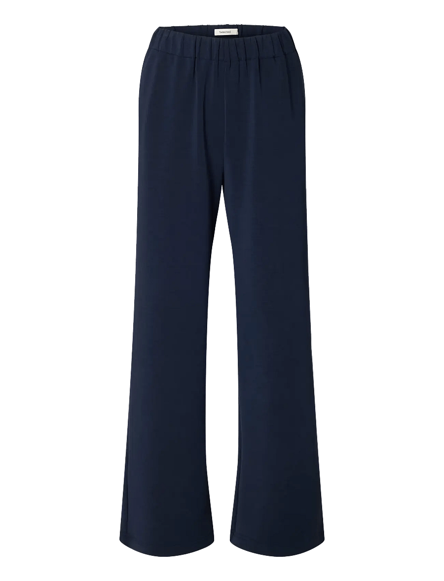 Selected - SLFTENNY RELAXED PANTS - hosen mit weitem bein - dark sapphire - 1