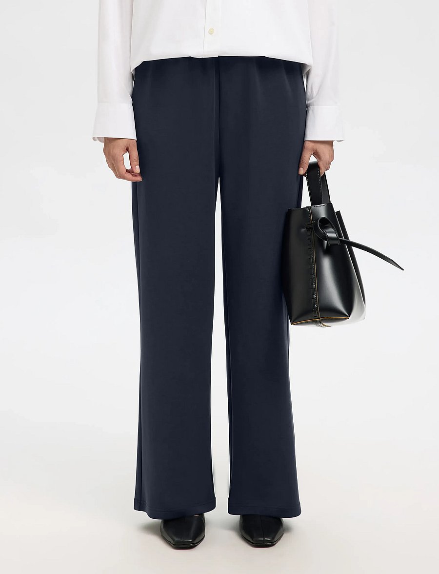 Selected - SLFTENNY RELAXED PANTS - hosen mit weitem bein - dark sapphire - 0