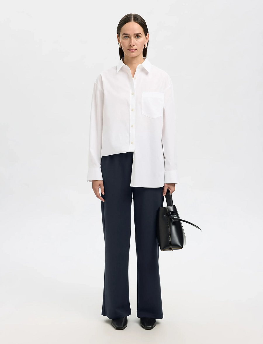 Selected - SLFTENNY RELAXED PANTS - hosen mit weitem bein - dark sapphire - 5