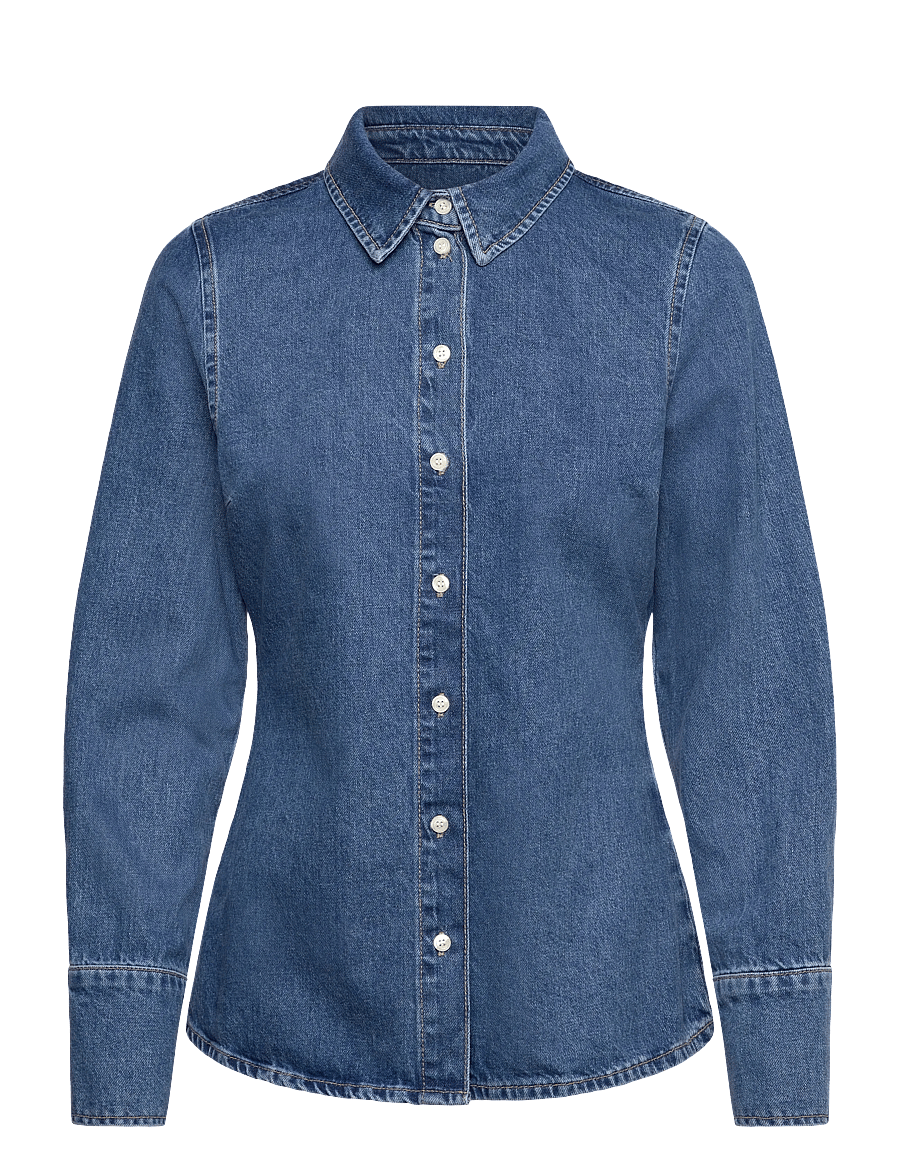 Selected - SLFREGULAR AGATHE DENIM SHIRT - denimskjorter - medium blue denim - 0