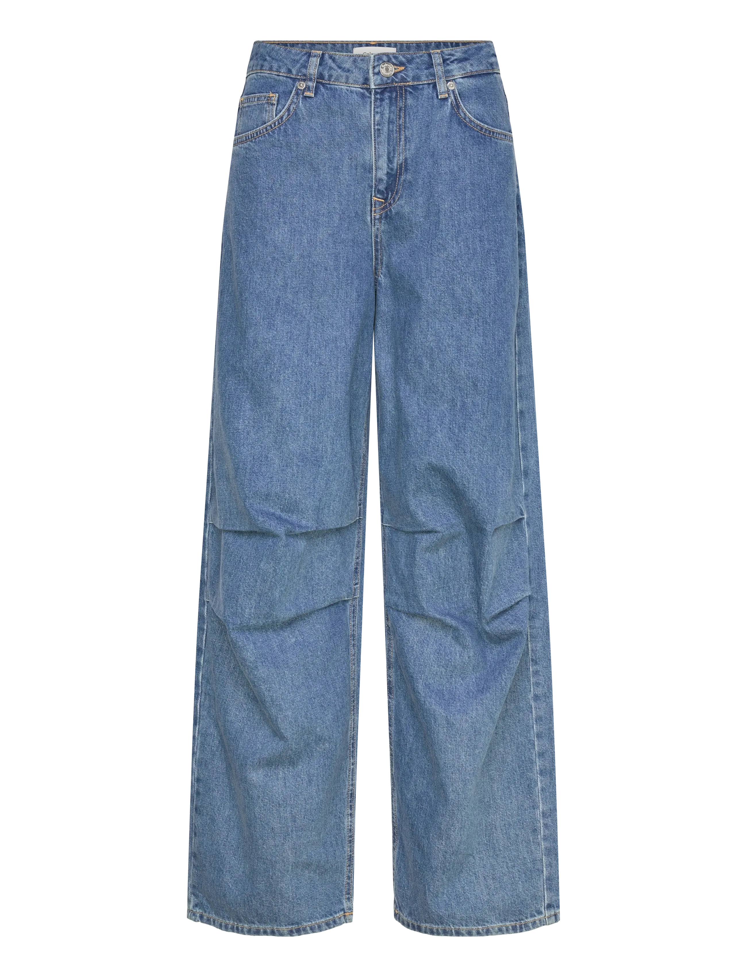 SLFWIDE AGATHE MW BAGGY PLEATED JEANS - MEDIUM BLUE DENIM