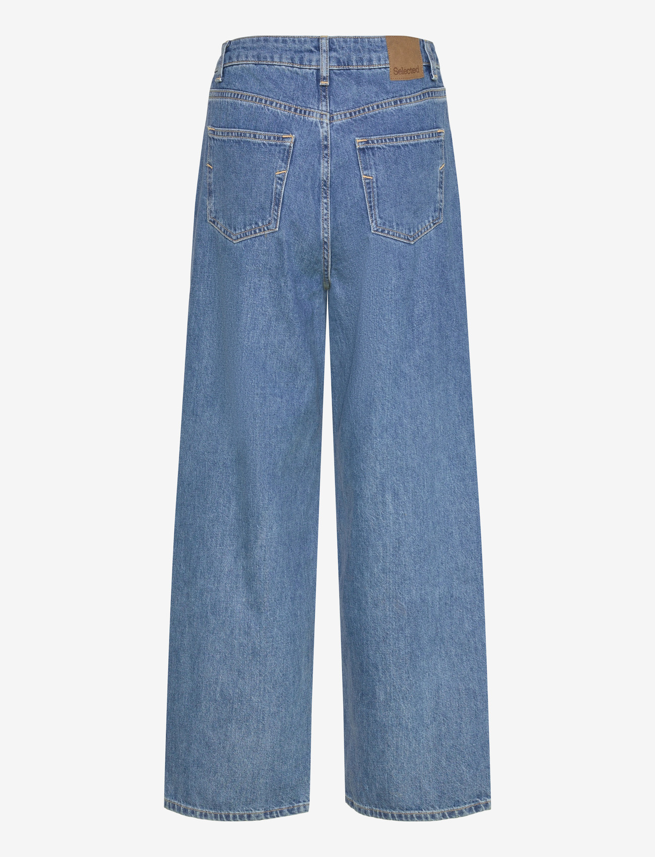 Selected - SLFWIDE AGATHE MW BAGGY PLEATED JEANS - laia säärega teksad - medium blue denim - 1