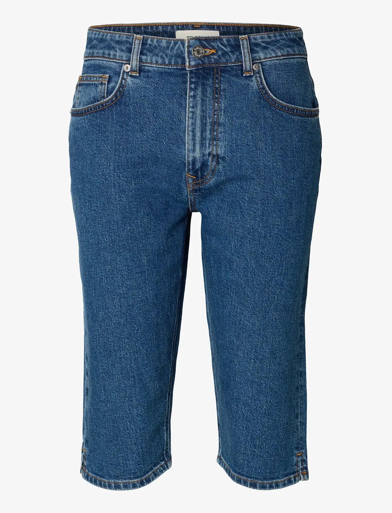 Selected - SLFEVA MW DENIM CAPRI - capri byxor - medium blue denim - 1