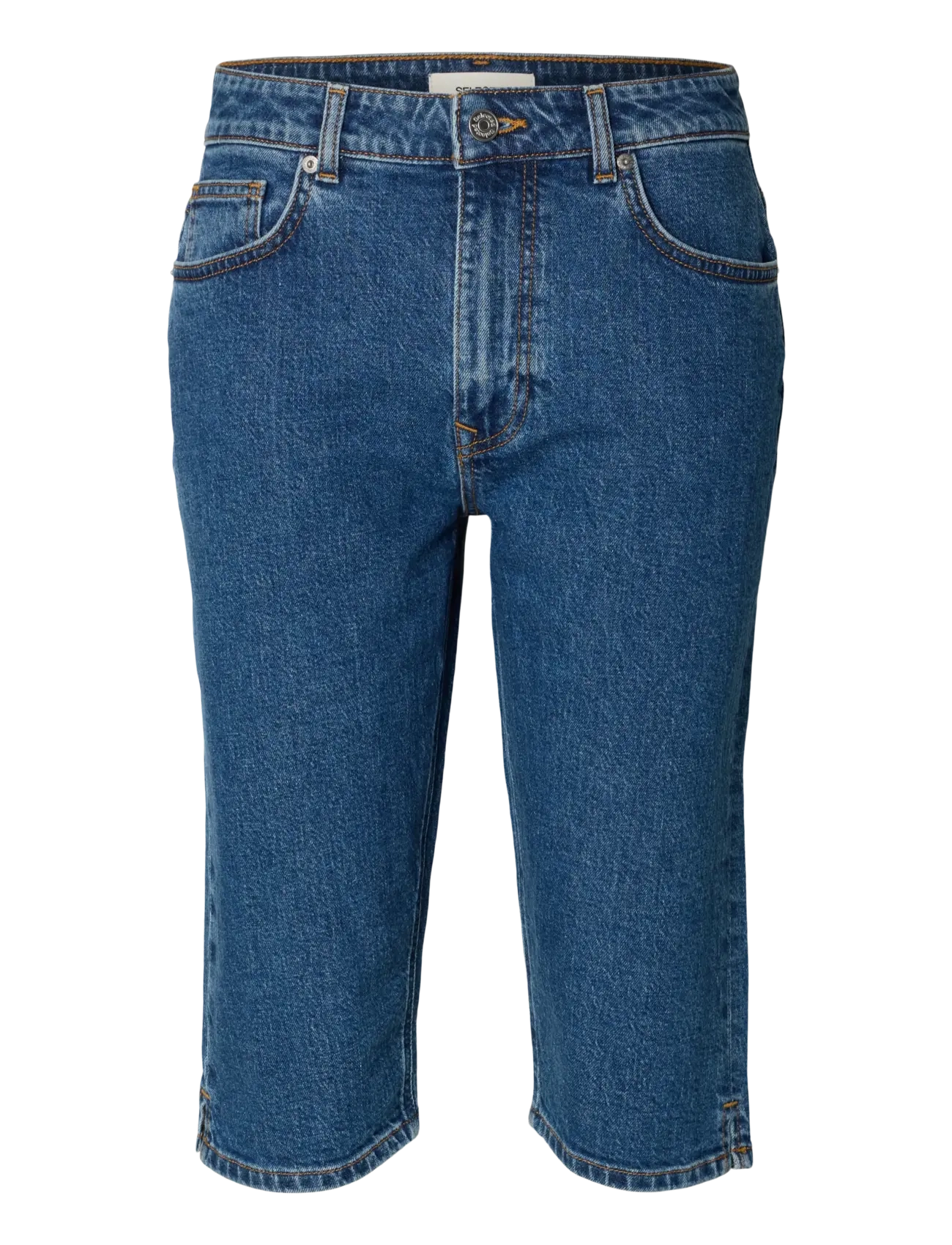 Selected SLFEVA MW DENIM CAPRI - Kapripüksid - MEDIUM BLUE DENIM / blue