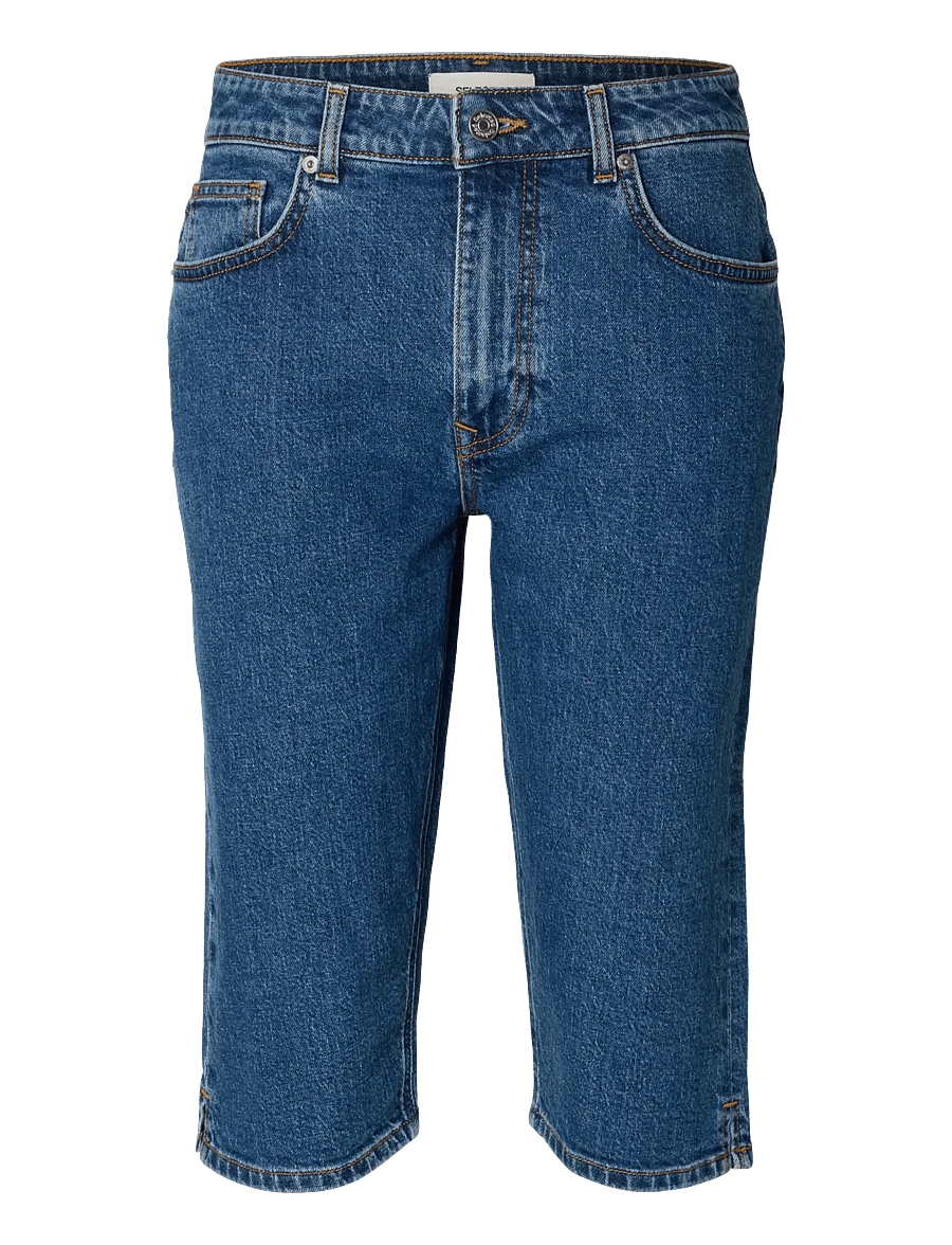 Selected - SLFEVA MW DENIM CAPRI - caprihose - medium blue denim - 1