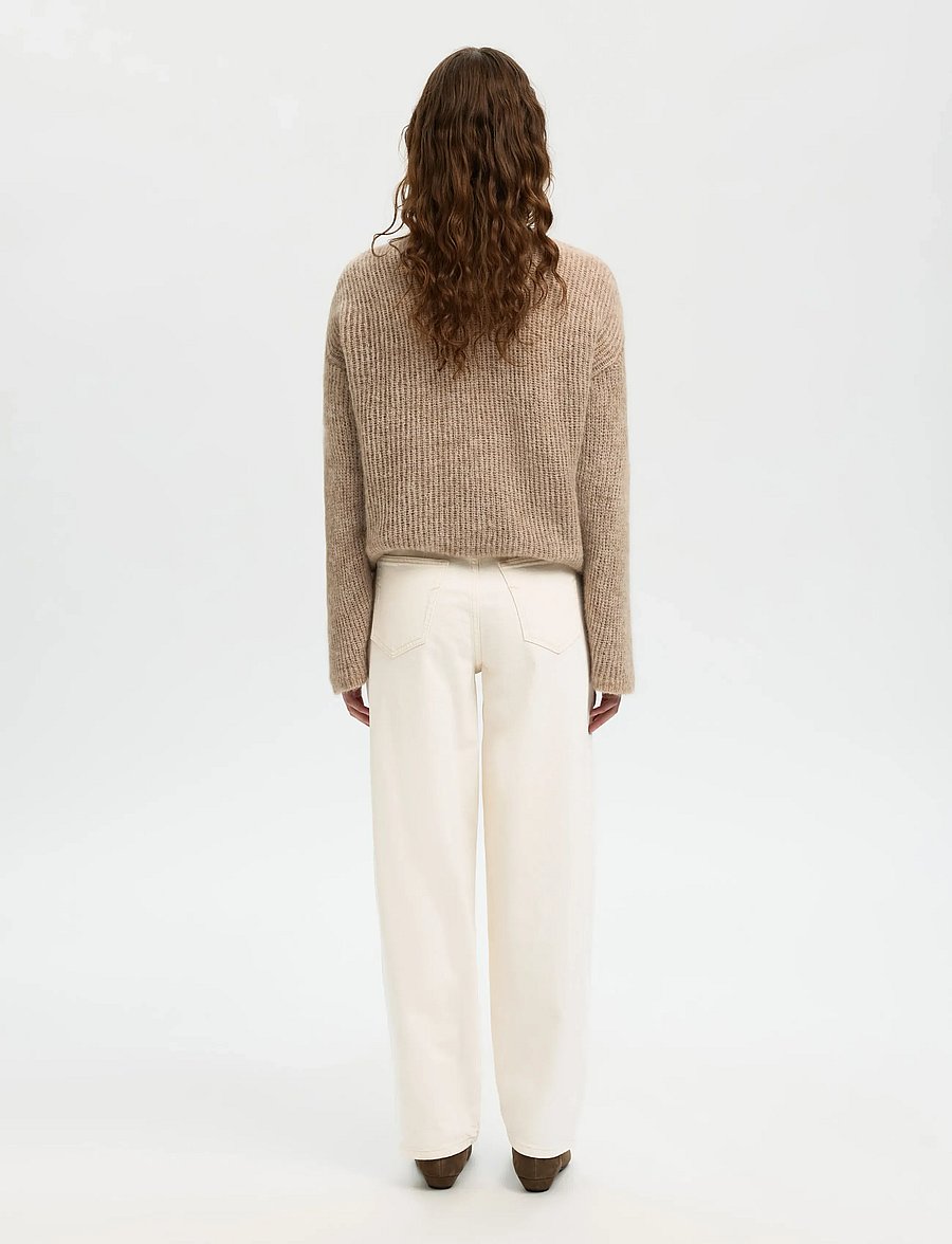 Selected - SLFBARREL EBBA HW JEANS - barrel jeans - egret - 2