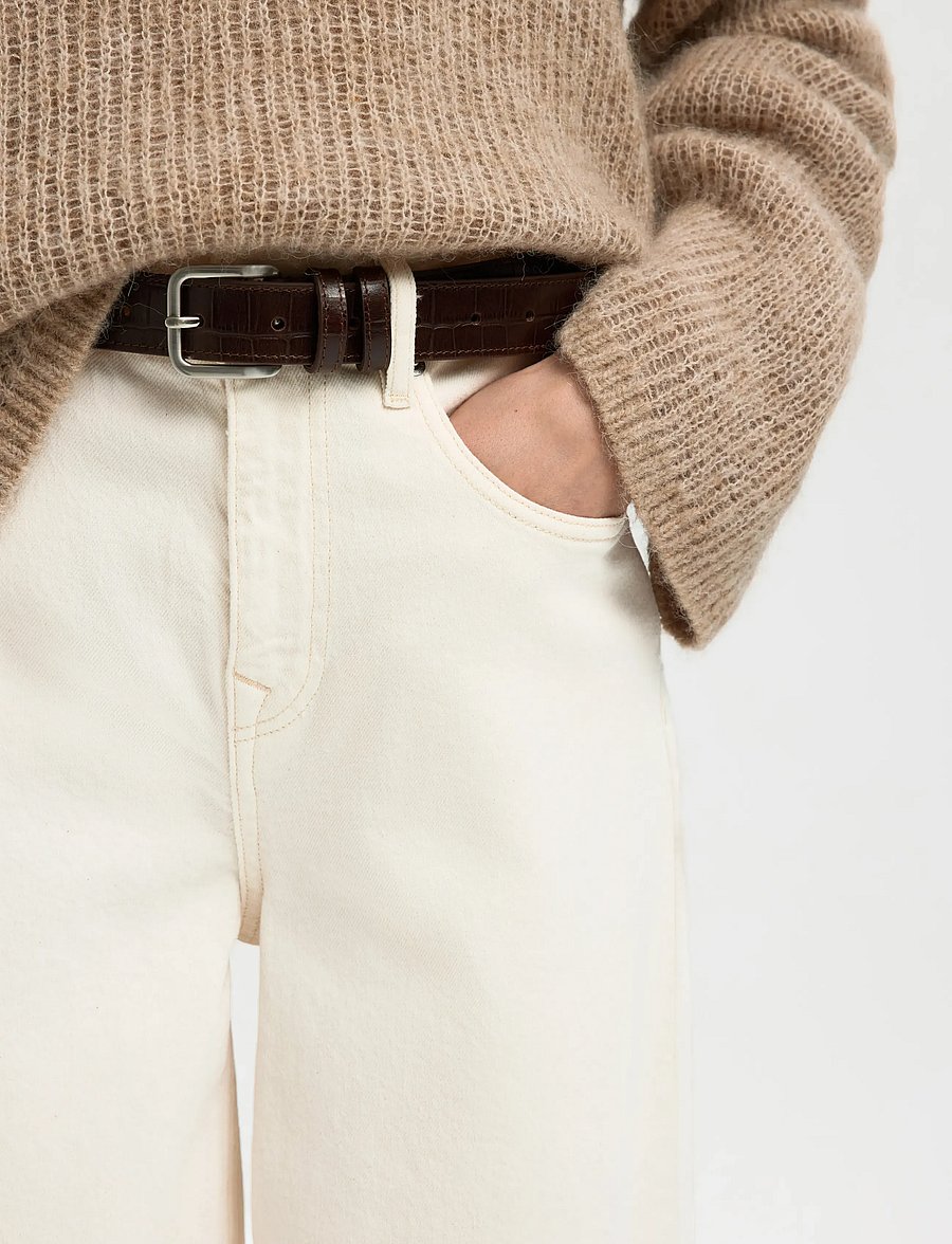 Selected - SLFBARREL EBBA HW JEANS - barrel jeans - egret - 4