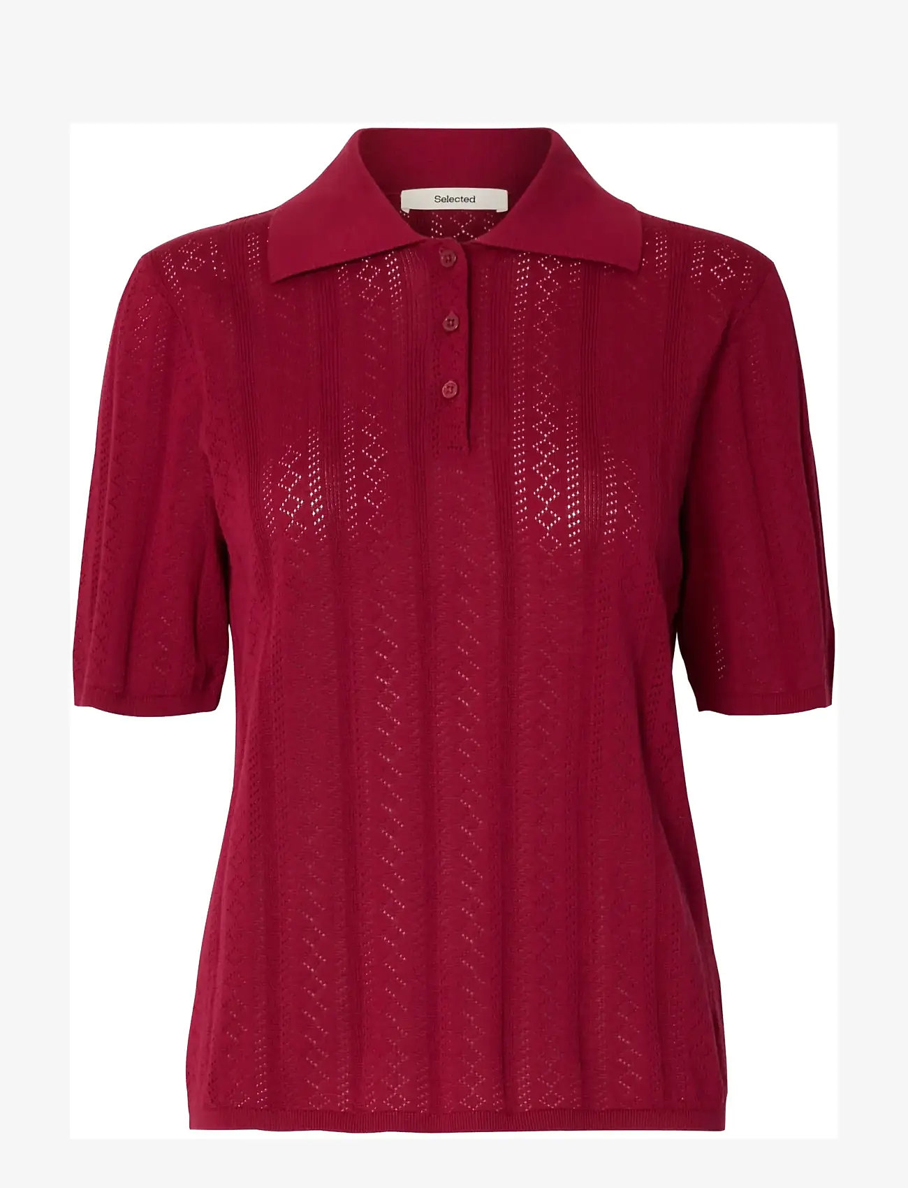 Selected - SLFTOLEDO STRUCTURE 2/4 KNIT POLO NECK - sviitrid - anemone - 1