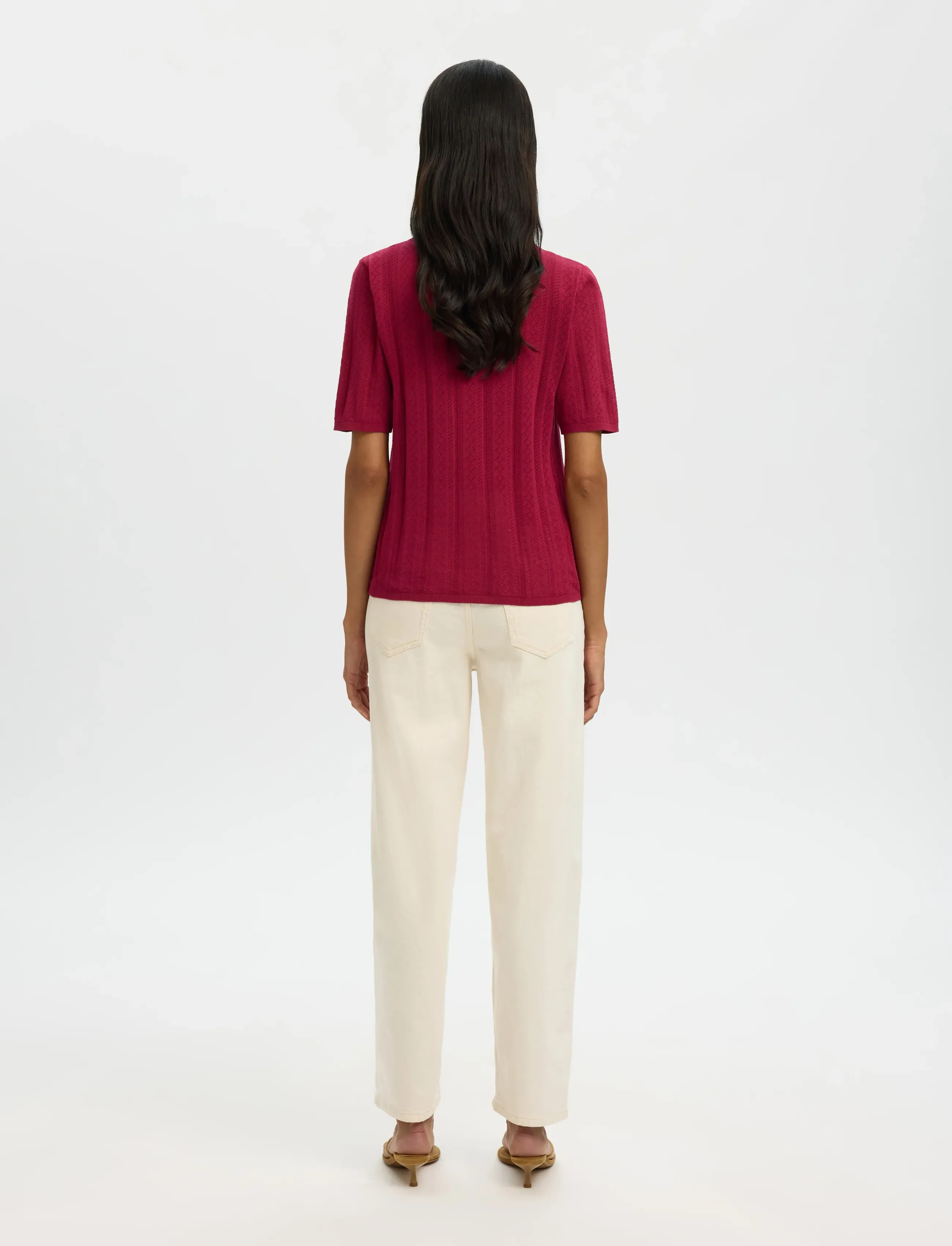 Selected - SLFTOLEDO STRUCTURE 2/4 KNIT POLO NECK - pullover - anemone - 2