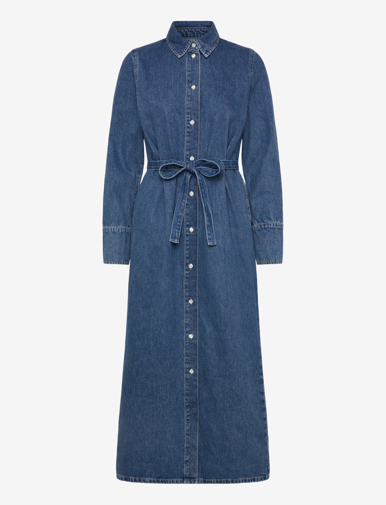 Selected - SLFREGULAR AGATHE LONG DENIM DRESS - särkkleidid - medium blue denim - 0