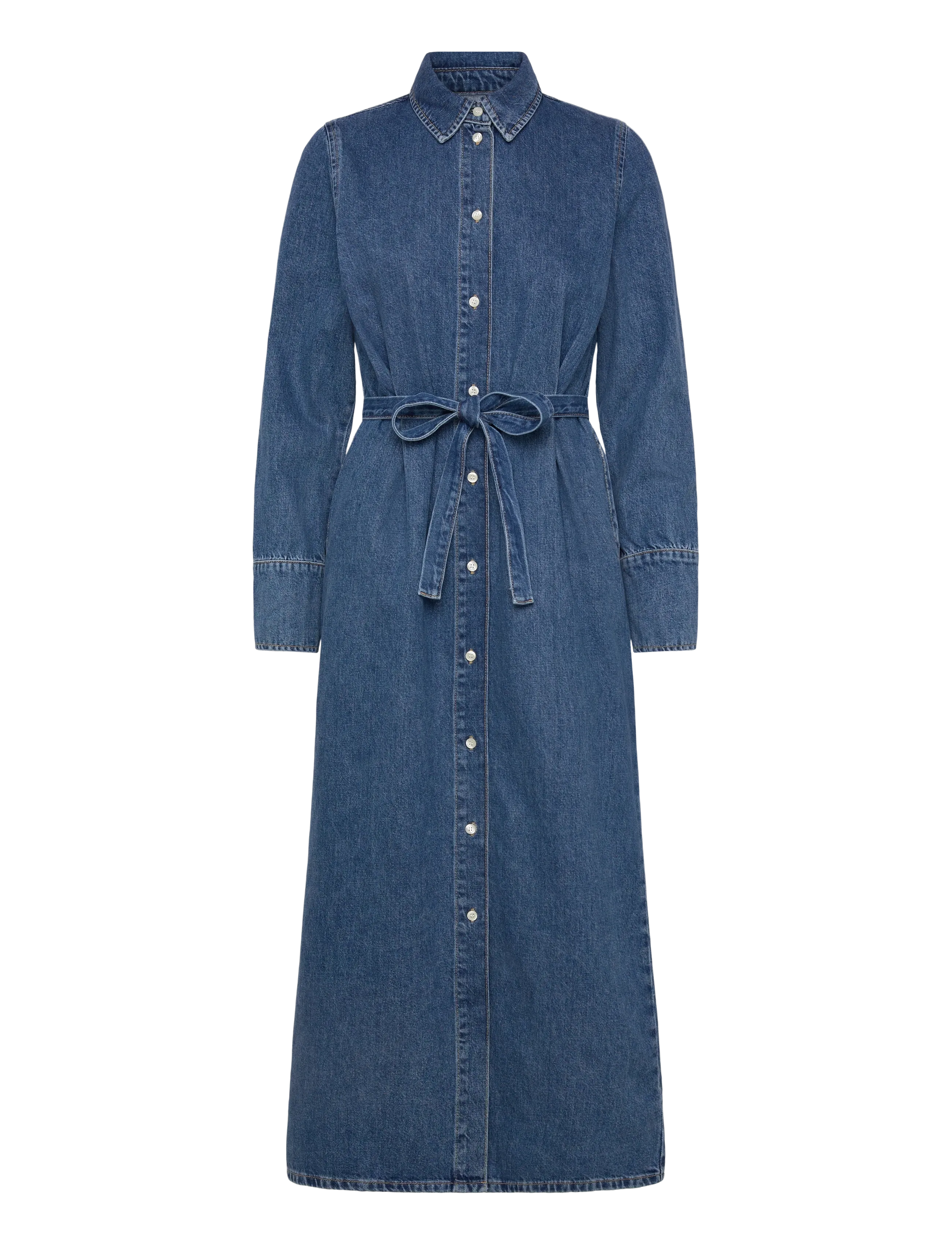 Selected SLFREGULAR AGATHE LONG DENIM DRESS - Kleider - MEDIUM BLUE DENIM / blue