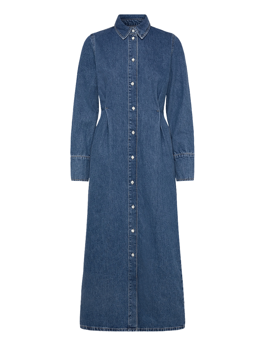 Selected - SLFREGULAR AGATHE LONG DENIM DRESS - robes chemises - medium blue denim - 2
