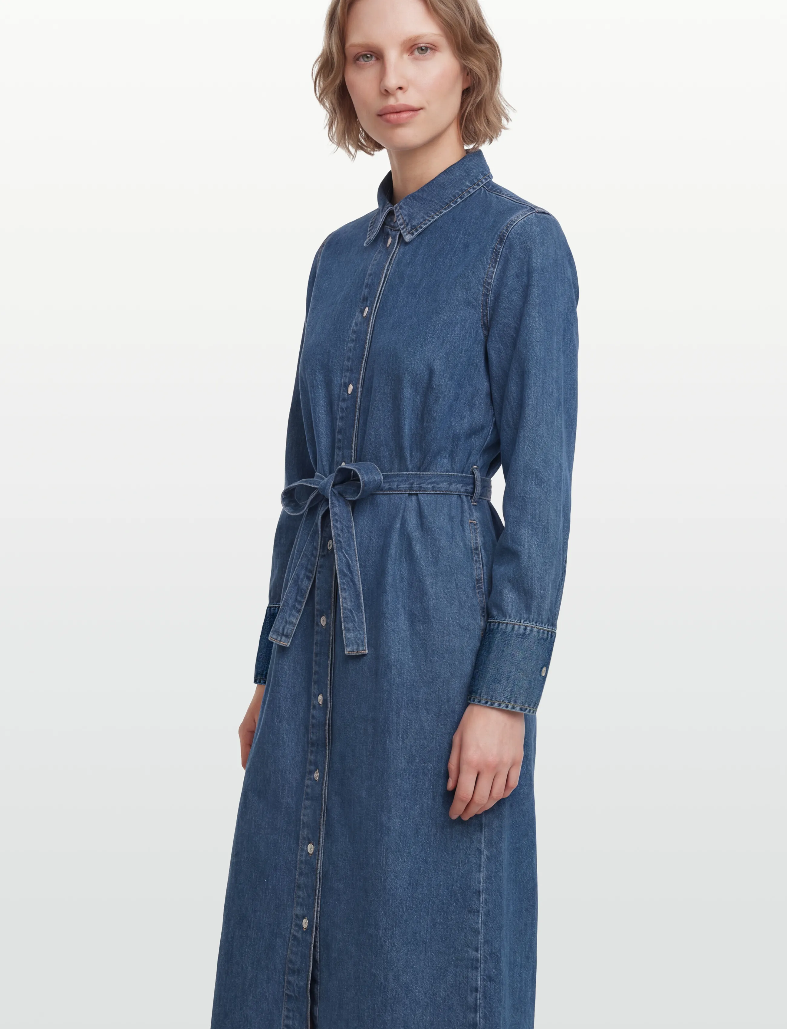Selected - SLFREGULAR AGATHE LONG DENIM DRESS - robes chemises - medium blue denim - 4