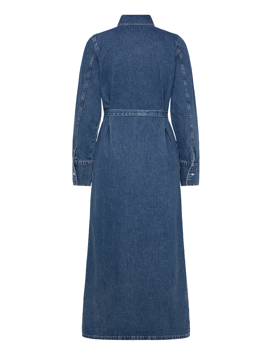 Selected - SLFREGULAR AGATHE LONG DENIM DRESS - robes chemises - medium blue denim - 3