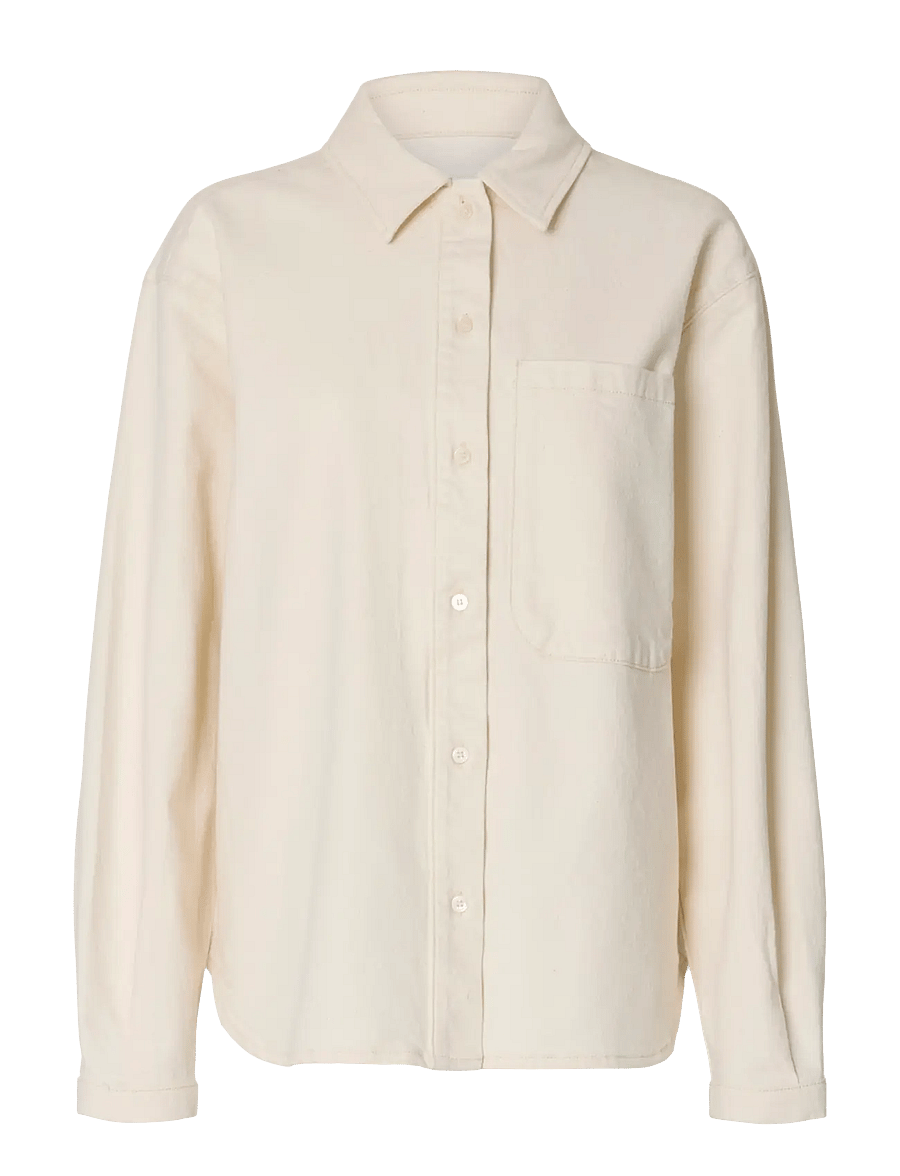 Selected - SLFRELAXED EBBA DENIM SHIRT - denimskjorter - egret - 1