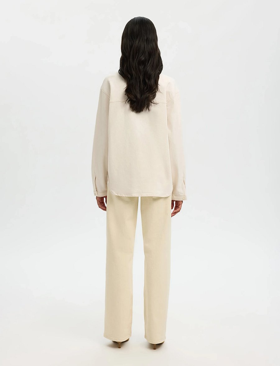 Selected - SLFRELAXED EBBA DENIM SHIRT - denimskjorter - egret - 2