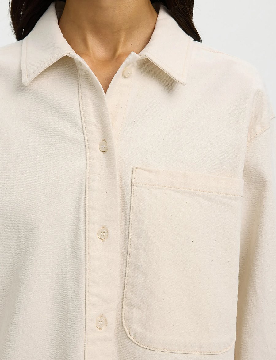 Selected - SLFRELAXED EBBA DENIM SHIRT - denimskjorter - egret - 4