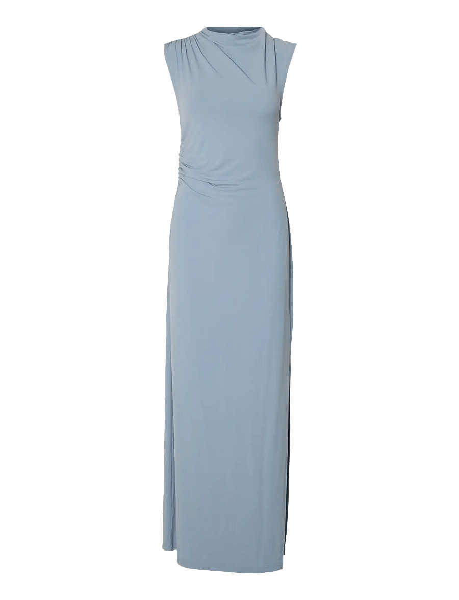 Selected - SLFROBIN-MAJA SL ANKLE DRESS - maxiklänningar - dusty blue - 0