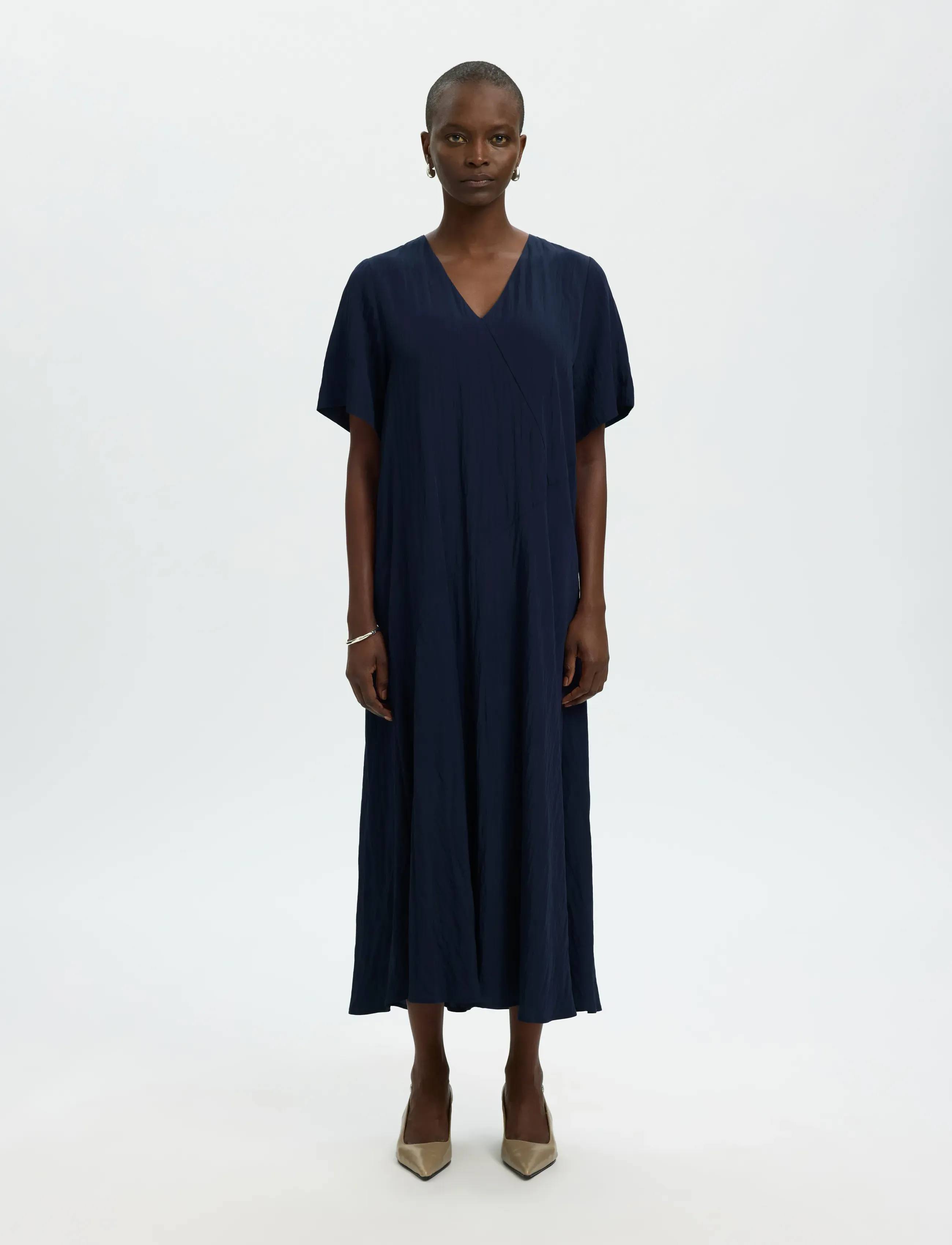 Selected SLFIONA REGULAR 2/4 ANKLE DRESS B - Omlottklänning - DARK SAPPHIRE / navy